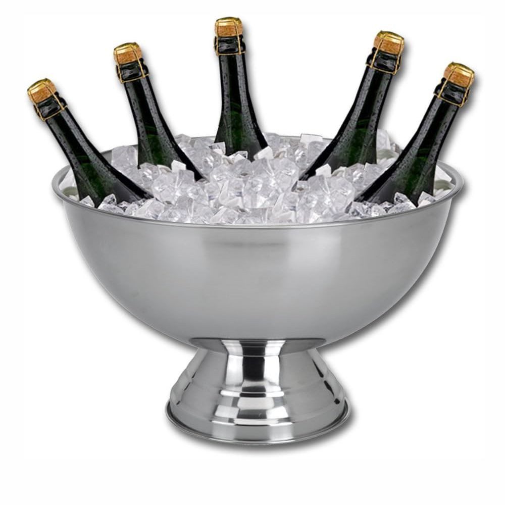 Excellent Houseware Wein- und Sektkühler 1x Sektkühler Edelstahl Champangerschale Kühler Champanger Wein Schale – Bild 2 von 3
