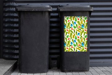MuchoWow Wandsticker Dschungel - Gestaltung - Blätter (1 St), Mülleimer-aufkleber, Mülltonne, Sticker, Container, Abfalbehälter