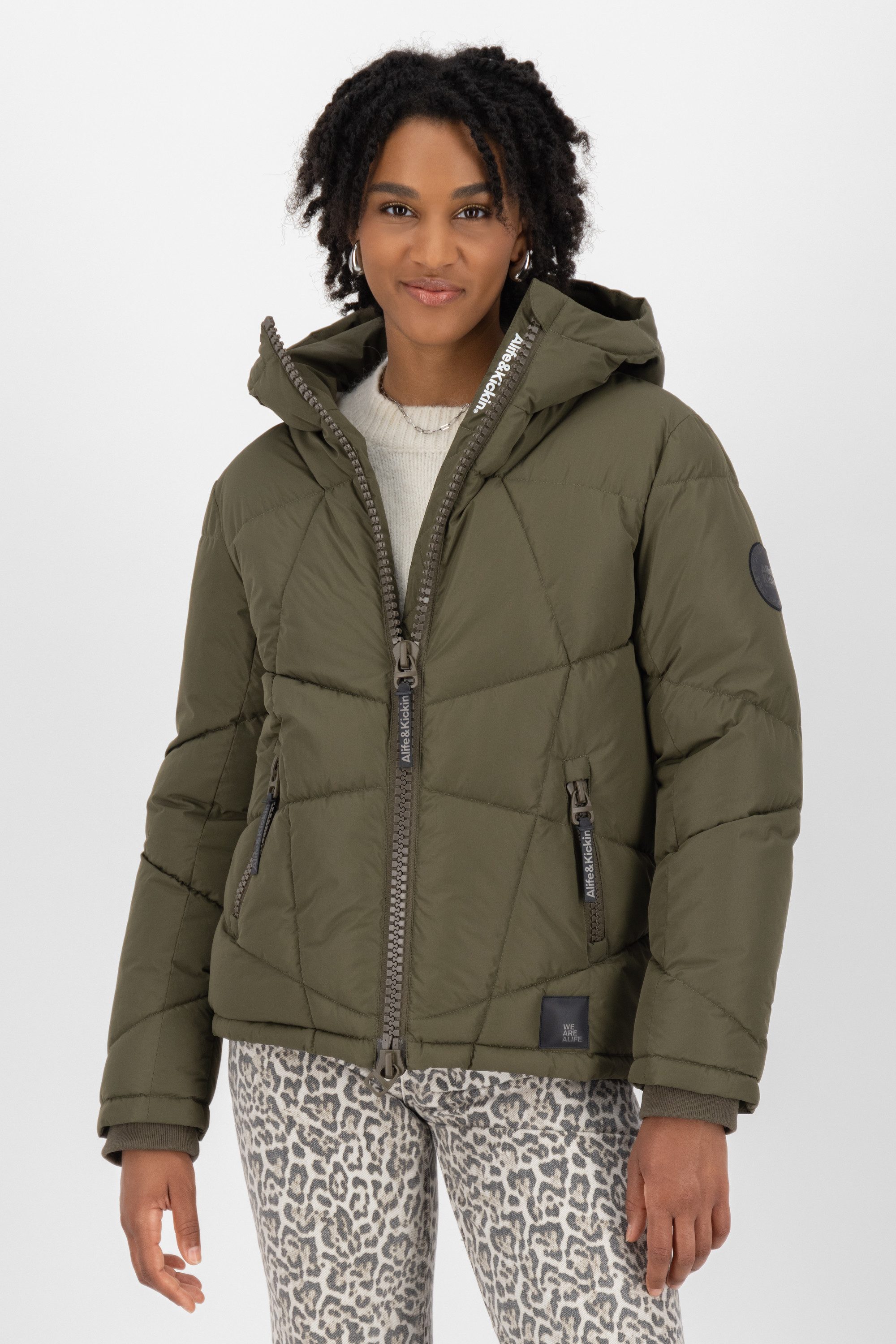 Alife & Kickin Winterjacke Damen KasandraAK A Winterjacke, gefütterte Jacke Kurze warme Jacke mit gefütterter Kapuze, in schmaler Passform