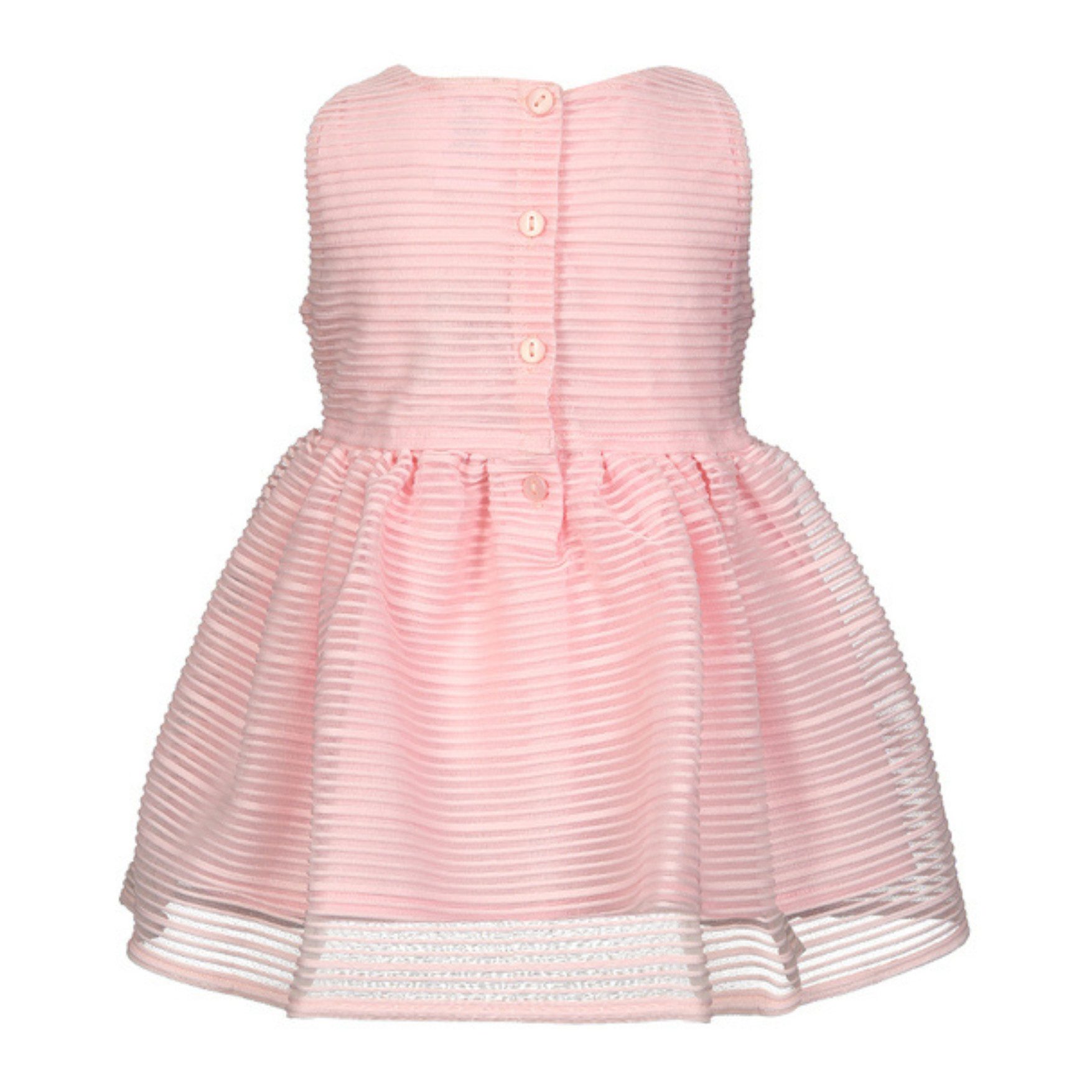 JACKY Tüllkleid Babykleid Festliches Kleid rosa – ärmellos Transparent gestreifter Tüllstoff für eine edle, leichte Optik