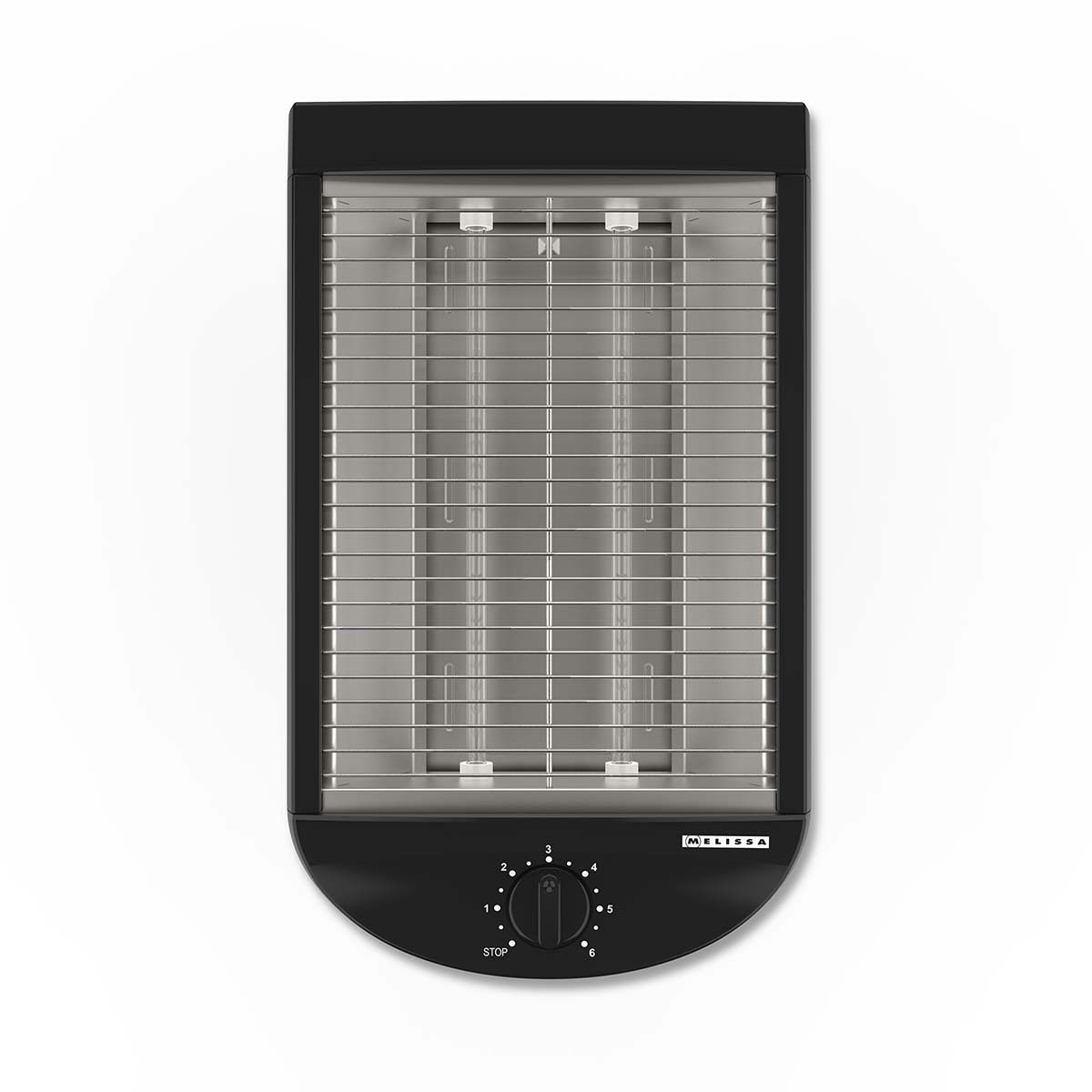 MELISSA Toaster 16140145, freistehend, für Brot, Toastbrot, dicke Brotscheiben, Bagels, Brötchen, Croissants, Gebäck, Quarzröhren, mechanischer Timer, automatische Abschaltung