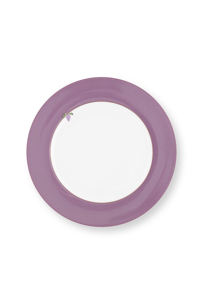 PiP Studio Frühstücksteller Lily&Lotus Frühstücksteller weiss/lila 23cm, Plate Lily&Lotus Uni Lilac 23cm