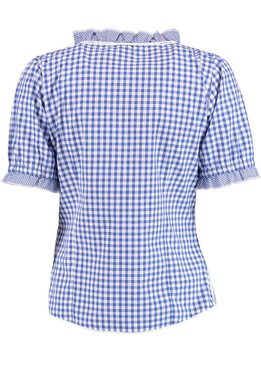 OS Trachten Trachtenbluse Poror Kurzarmbluse mit Rundhalsausschnitt mit Rüs günstig online kaufen