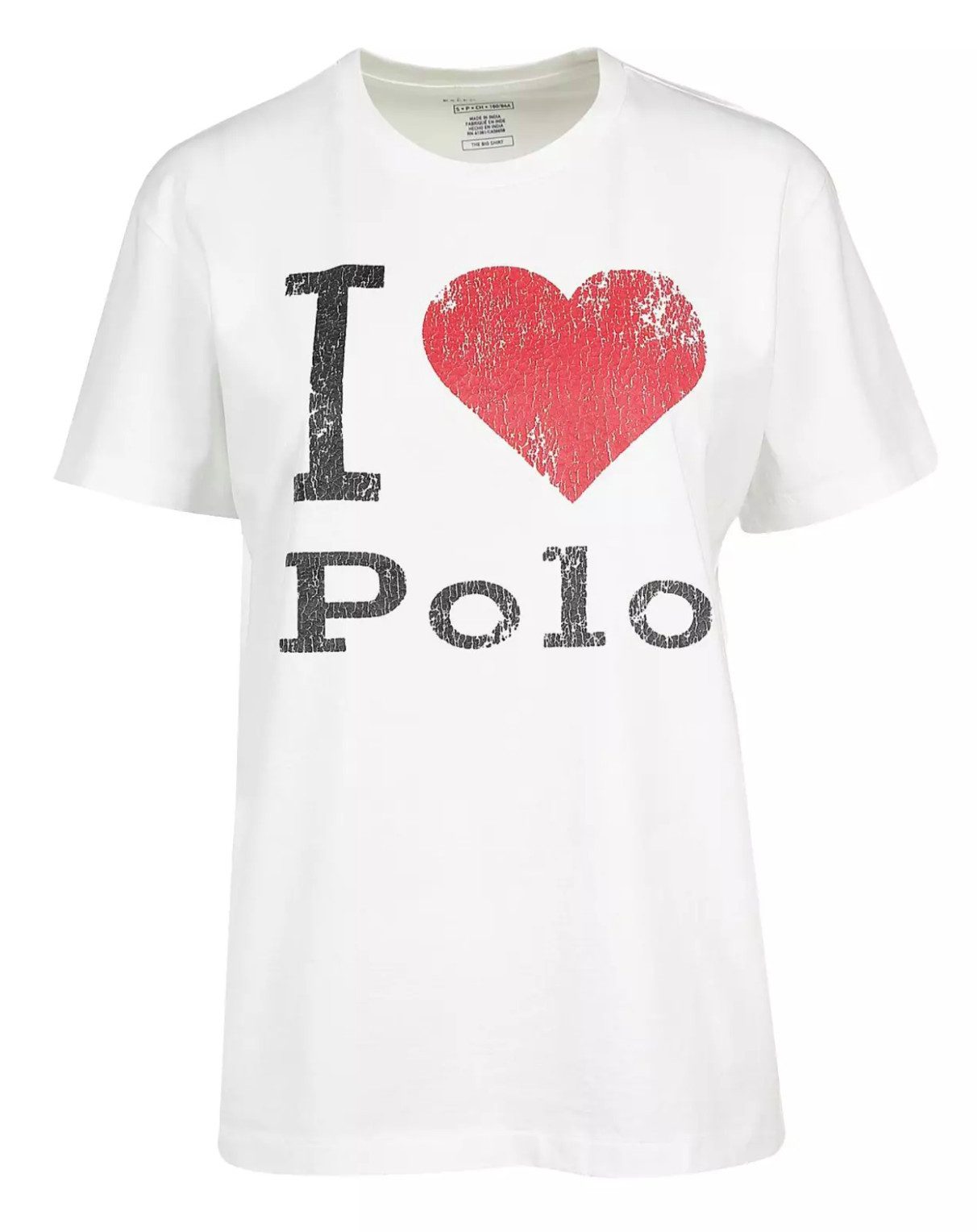 Polo Ralph Lauren T-Shirt Big Heart Loose Fit Baumwolle Destroyed-Effekte mit Vintage-Effekt