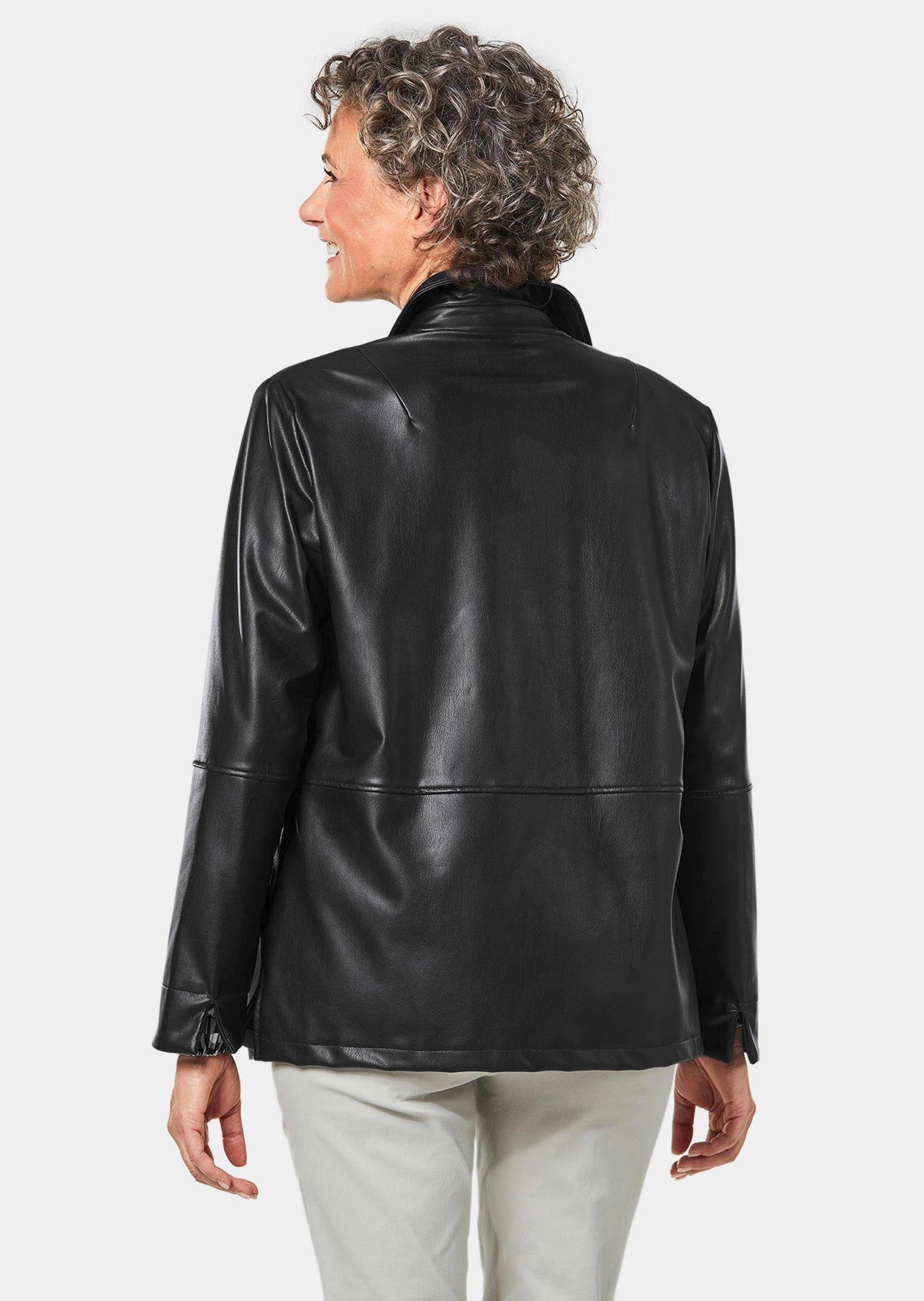 GOLDNER Blouson Kurzgröße: Lässige Blusenjacke in Lederoptik