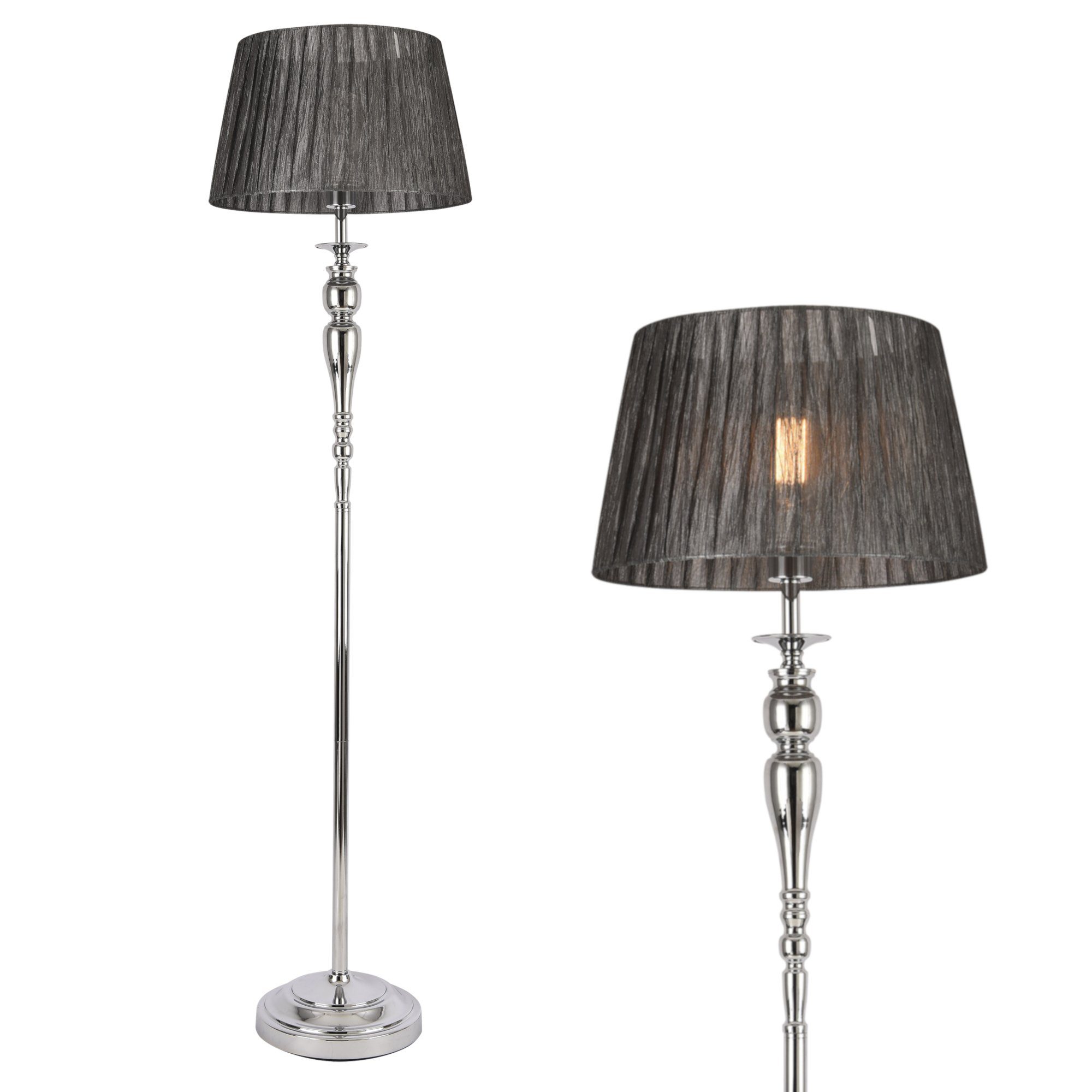 lux.pro Stehlampe, »Lingen« 1xE27 Metallgestell Stoff günstig online kaufen