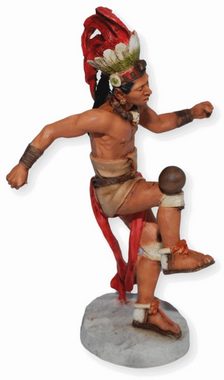 Castagna Dekofigur Native American Figur Maya mit Ball spielend H 17,5 cm Dekofigur Sammlerfigur Dekofigur Castagna