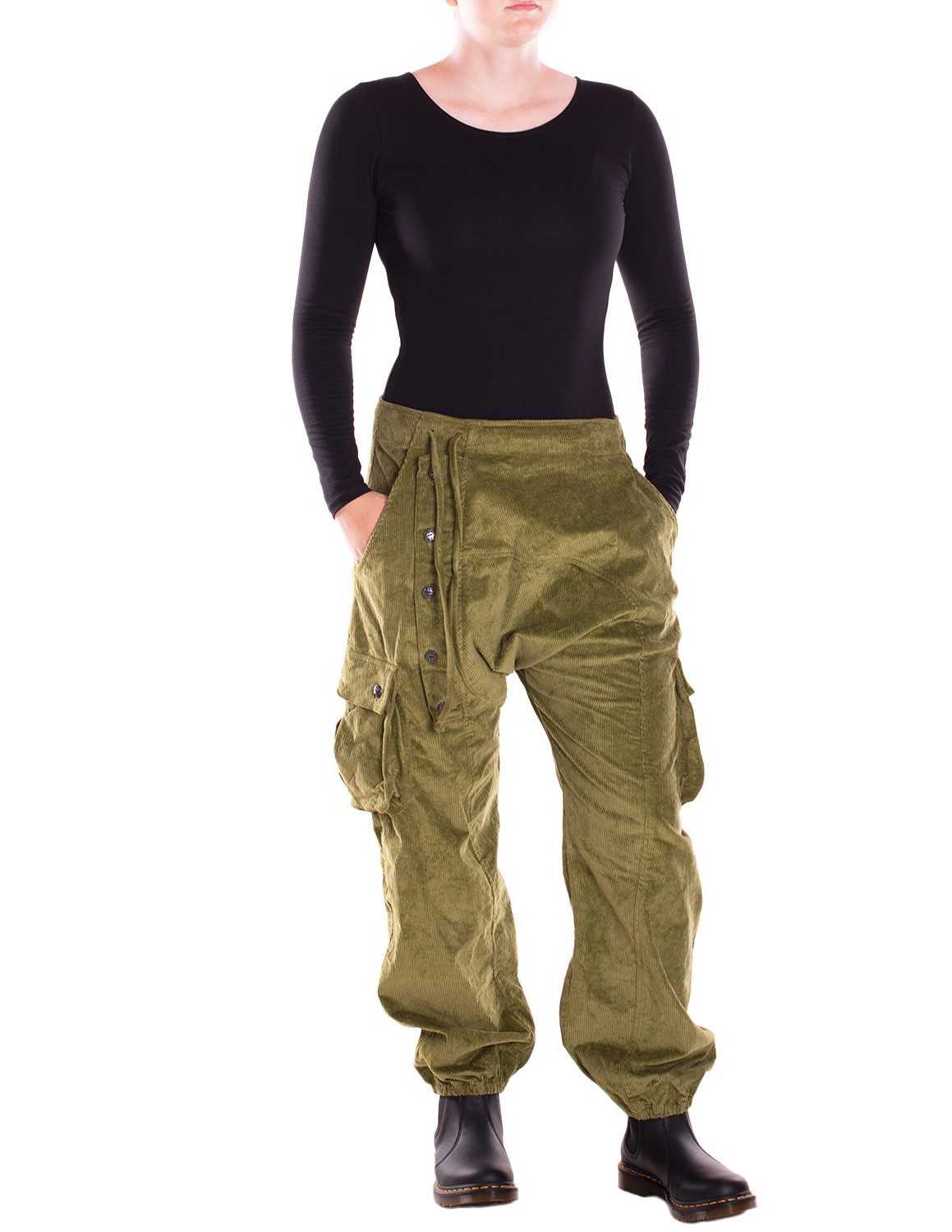 Vishes Cordhose Vishes Cordhose Haremshose warm mit Band und Knöpfe Ethno, günstig online kaufen