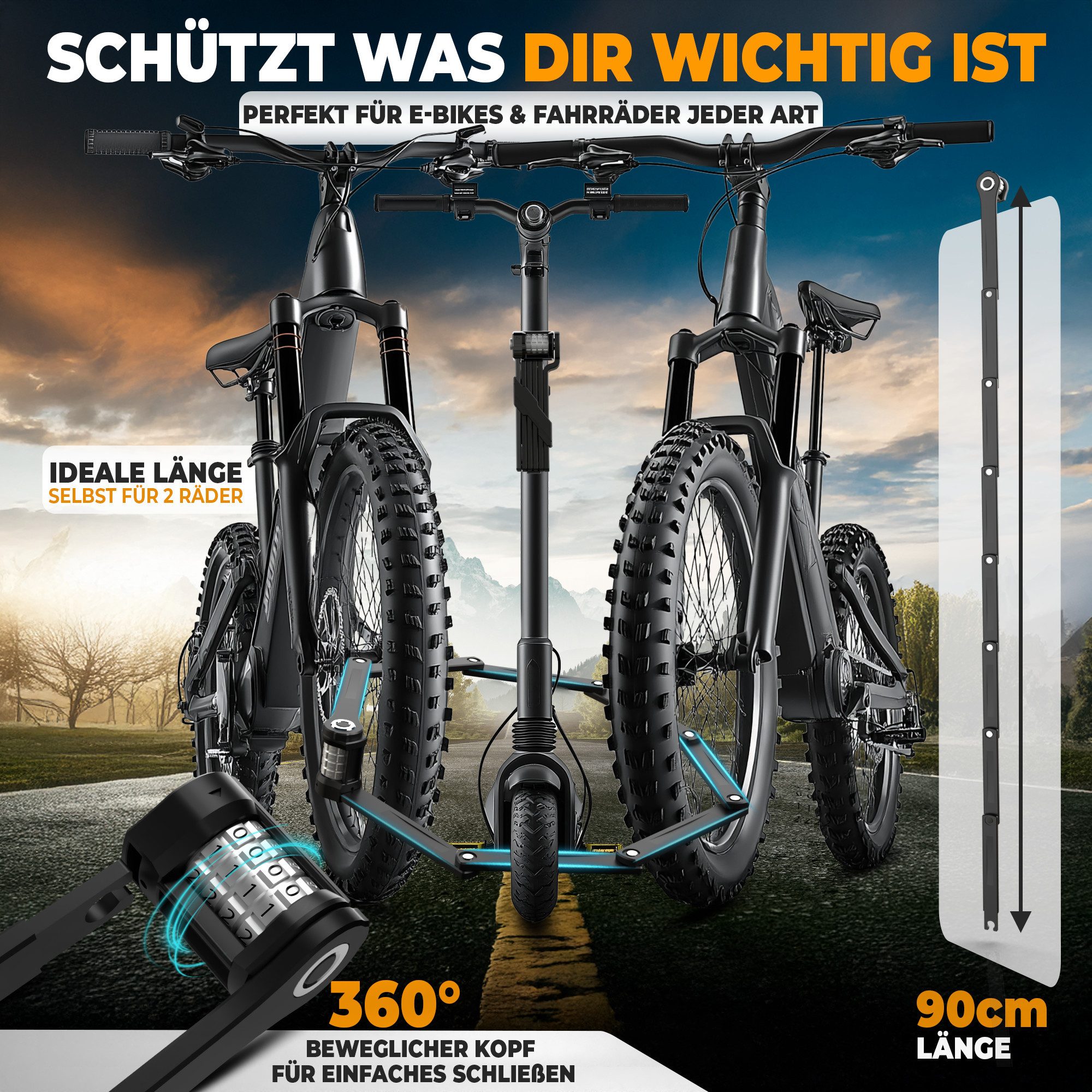 MIVELO Faltschloss MIVELO FAHHRADSCHLOSS extrem sicher mit Zahlencode, Sicherheitslevel 14 – Bild 3 von 5