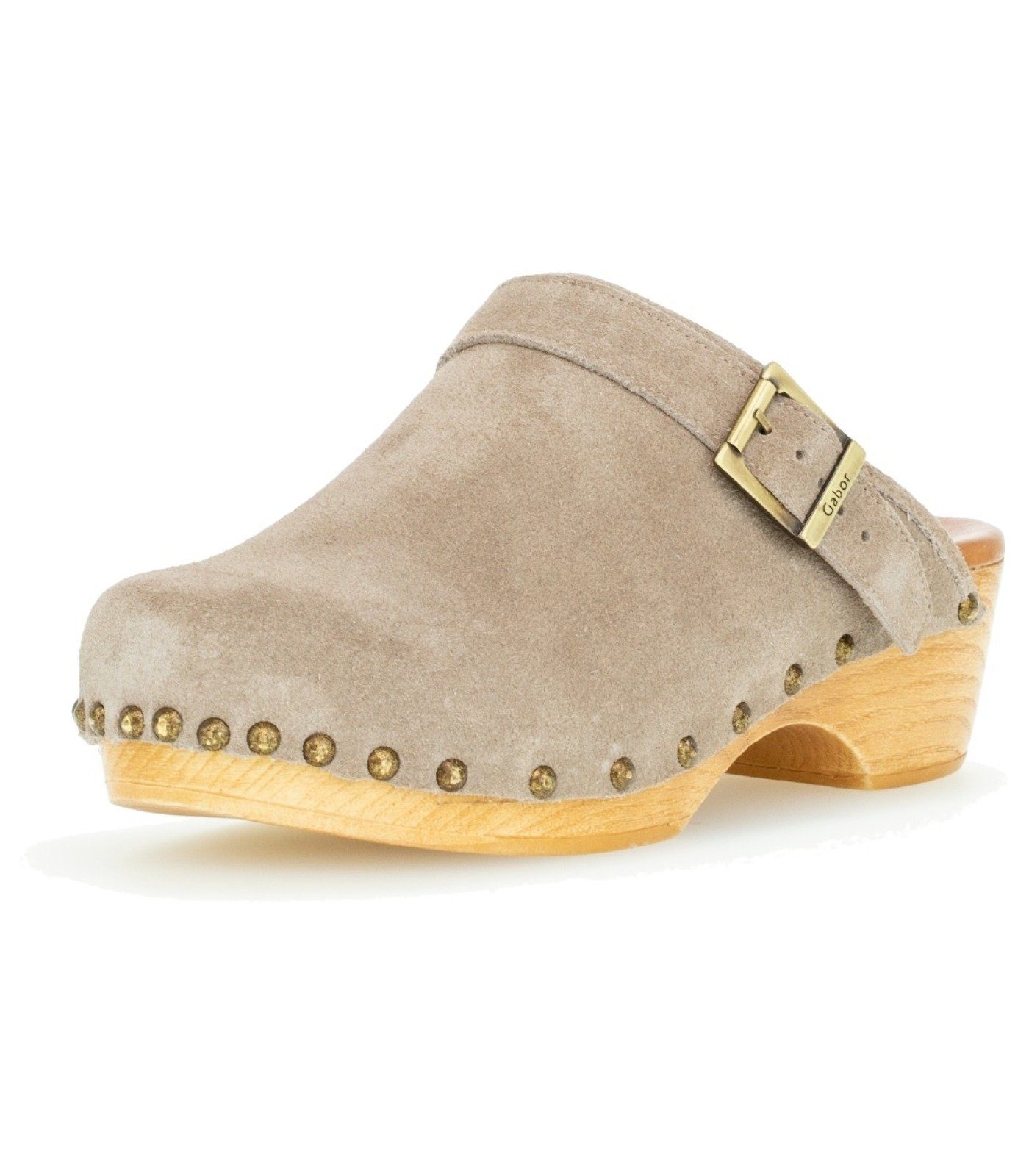 Gabor Clog Veloursleder Beige Clogs (silk)