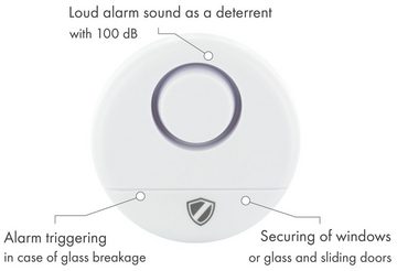 Schwaiger HSA100 532 Glasbruchmelder (lauter abschreckender Alarm-Ton, Aktivierung/Deaktivierung über Regler)