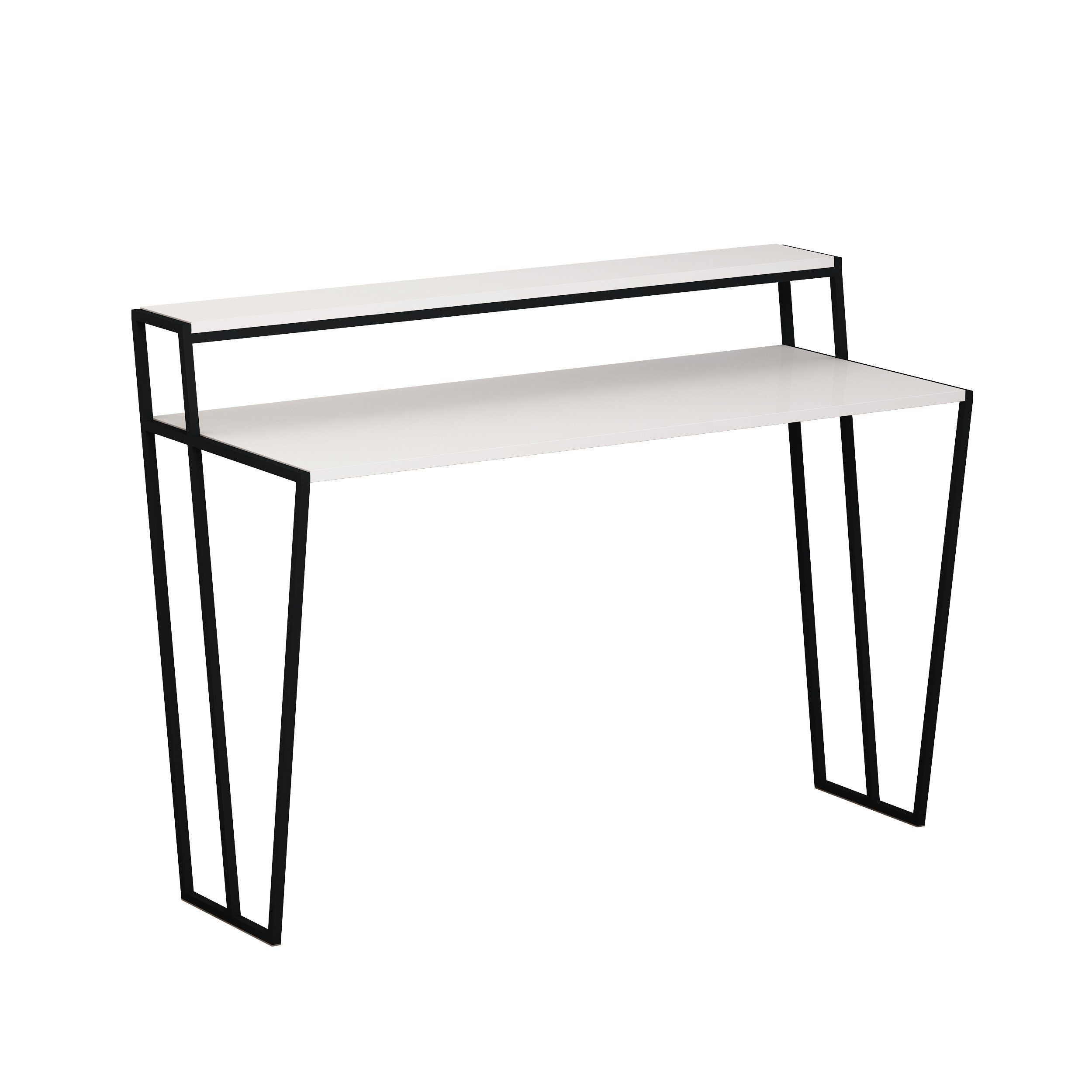57,5 Tisch, Schreibtisch x weiß Pal cm 1 91,5 Schreibtisch mit Decortie (1 Moderner Tisch), x Monitorfuß, 123