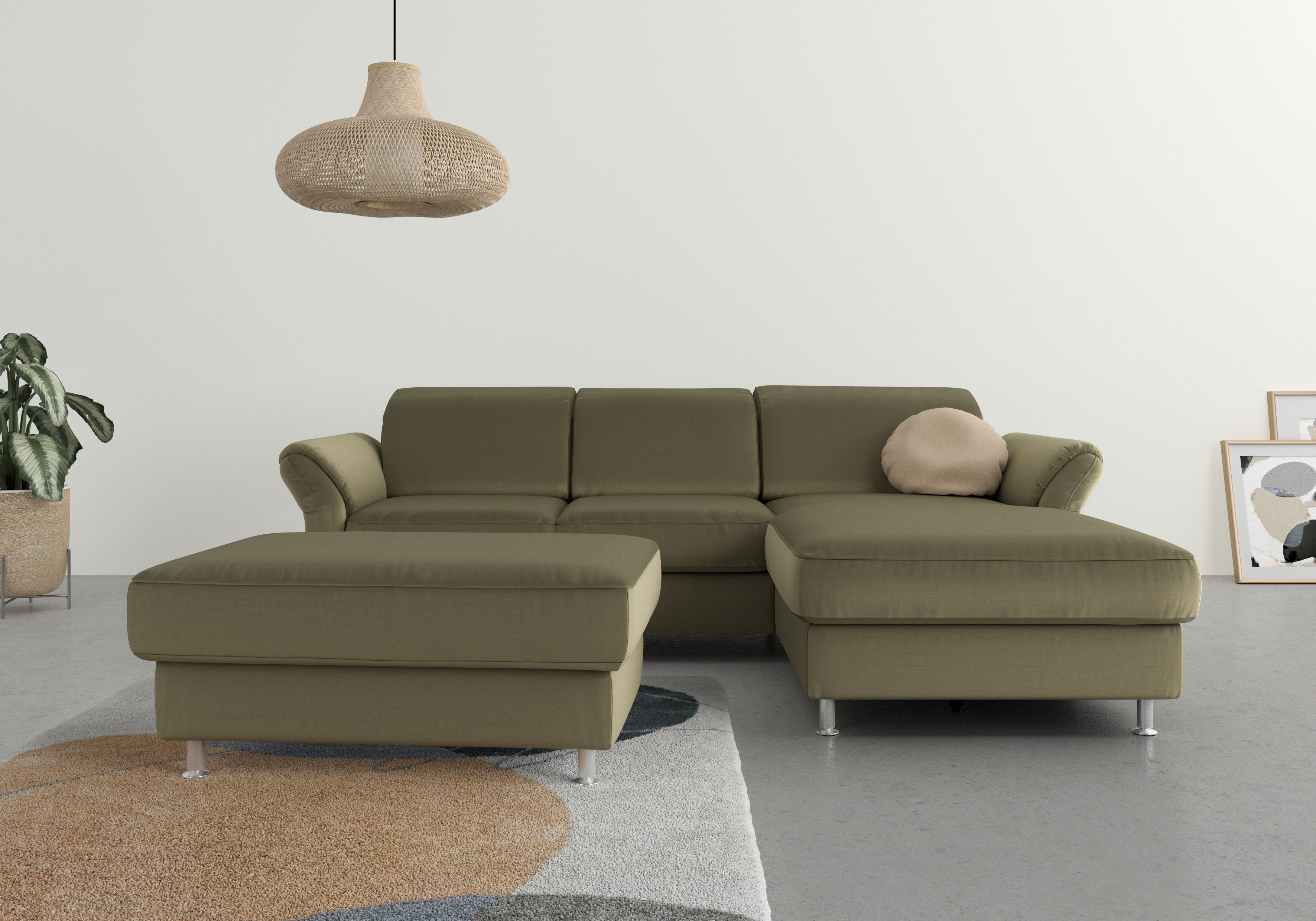 sit&more Ecksofa Apulia, wahlweise Bettfunktion, Bettkasten und Kopf- und Armteilverstellung