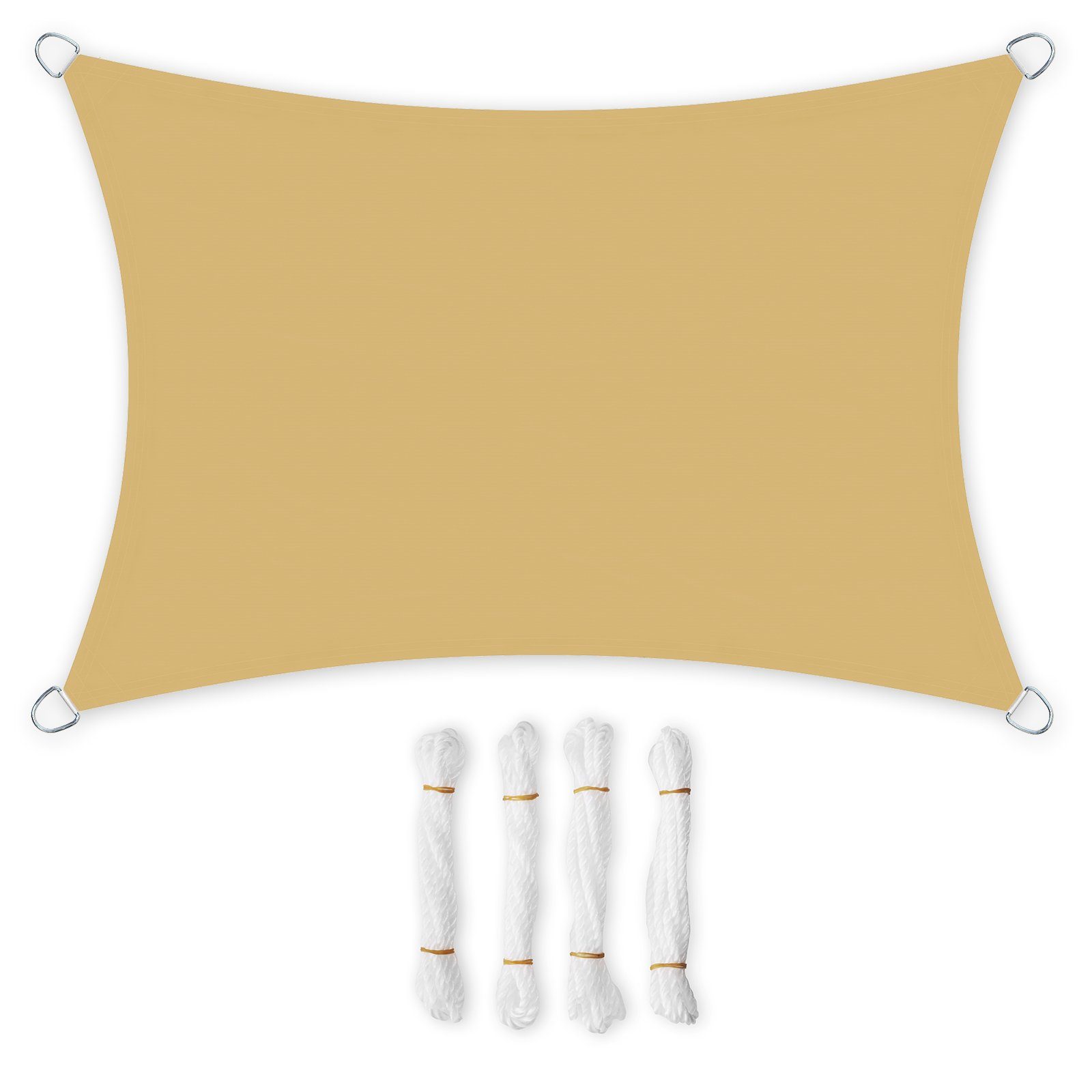 SONGMICS Sonnensegel GSS023G01 	GSS023G02 GSS023M01 GSS023Y01, Sonnensegel 2 x 3 m, wetterbeständiger UV-Schutz, sandgelb