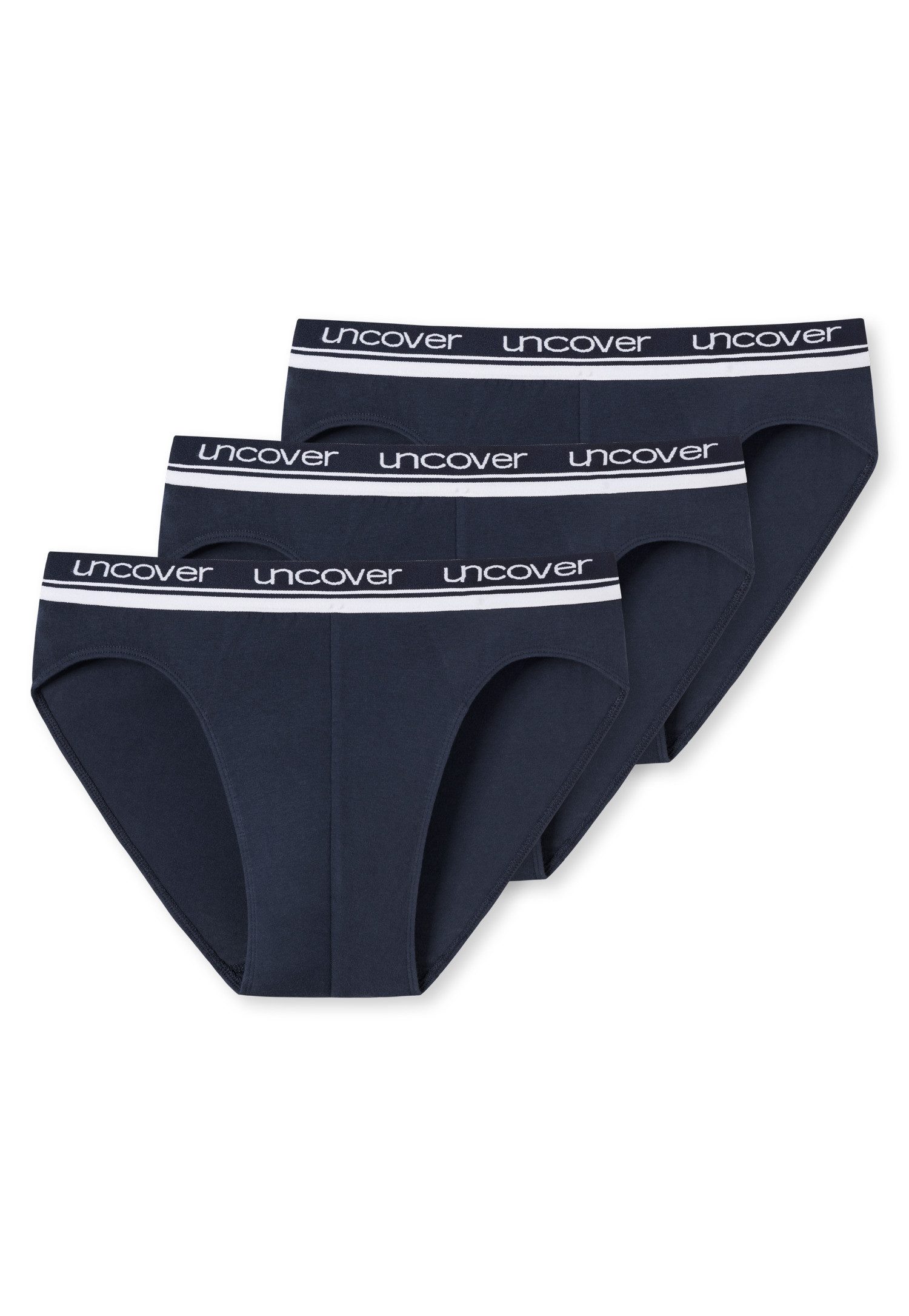 uncover by SCHIESSER Rioslip Uncover Cotton (3er Pack) elastisch, sportlicher-Look, ohne Eingriff, Logo-Bund