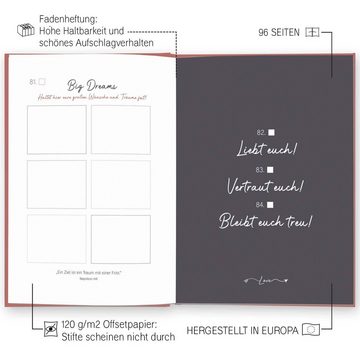 LEAF & GOLD Tagebuch Bucket List für Ehepaare, Hochzeitsgeschenk, Buch zur Hochzeit, Geschenk für die Ehe