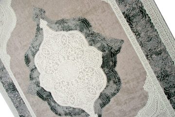 Wollteppich Teppich Wollteppich Ornamente Oriental creme grau auch in oval erhältlich, Carpetia, rechteckig, Höhe: 11 mm, Maschinengewebt