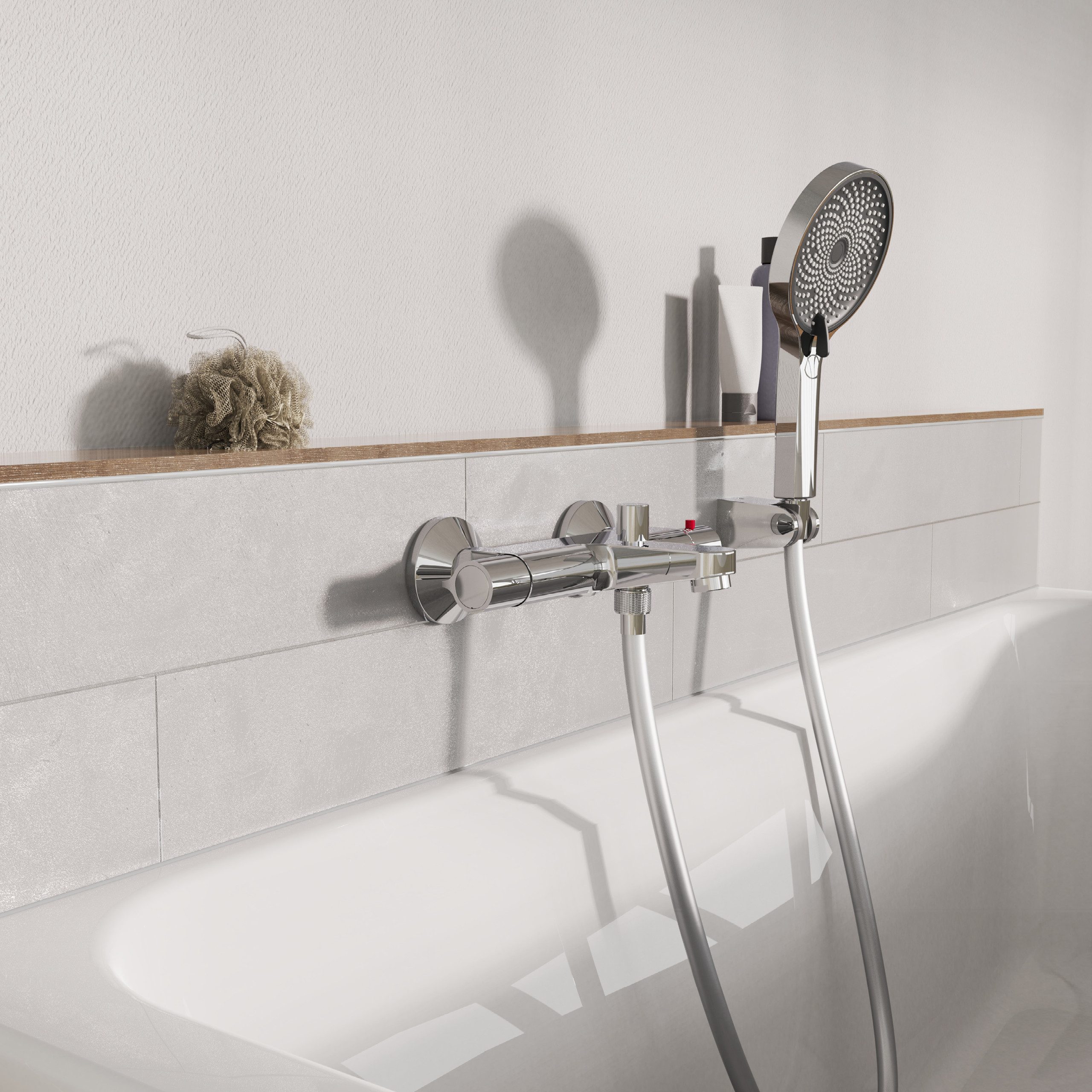 welltime Brausegarnitur Rio, Handbrause inkl. Schlauch, Mit 3 Strahlarten