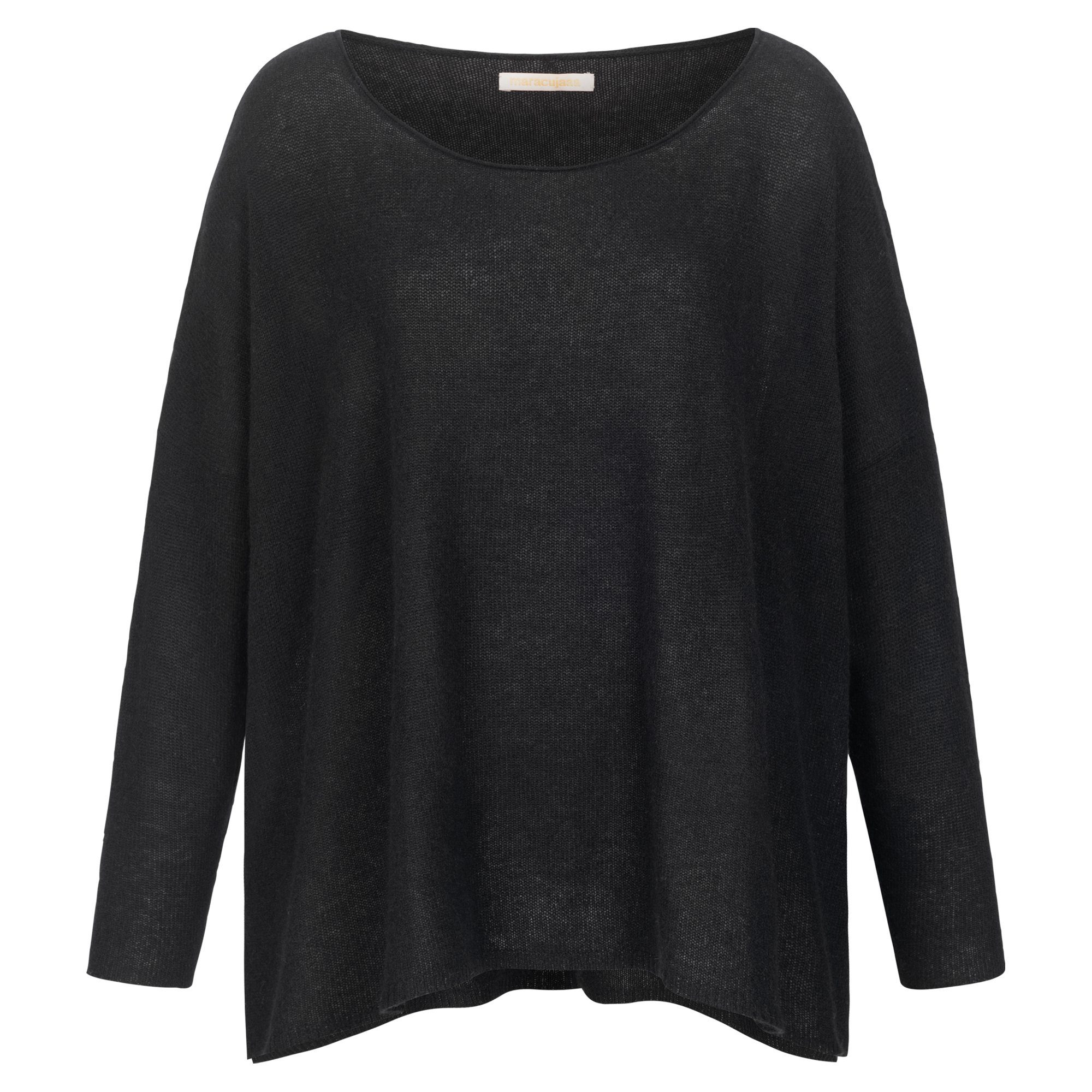 maracujaaa Kaschmirpullover Angel unifarben mit großem Ausschnitt black