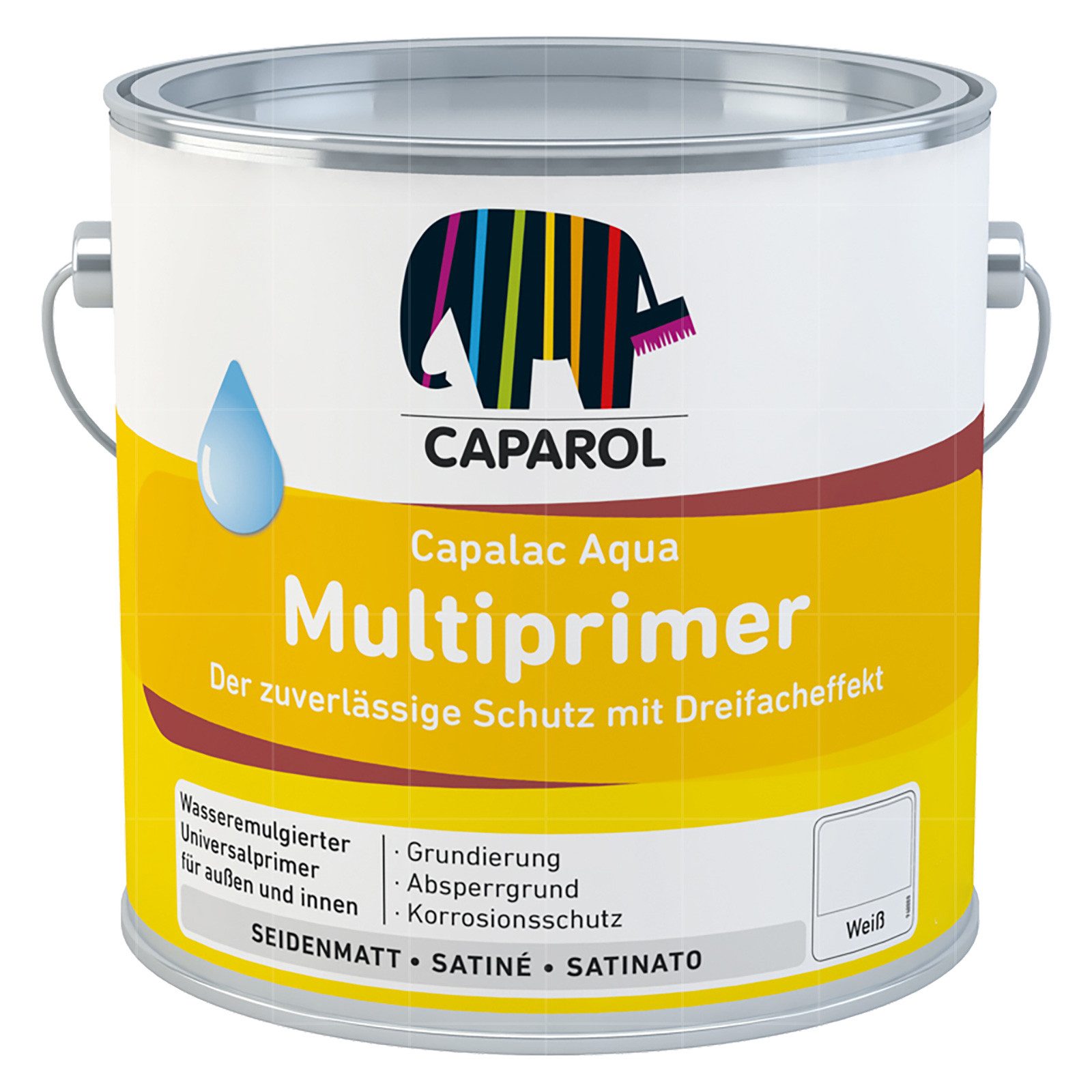 Caparol Rostschutzgrundierung Capalac Aqua Multiprimer Seidenmatt - 2.5 Ltr (Weiss)