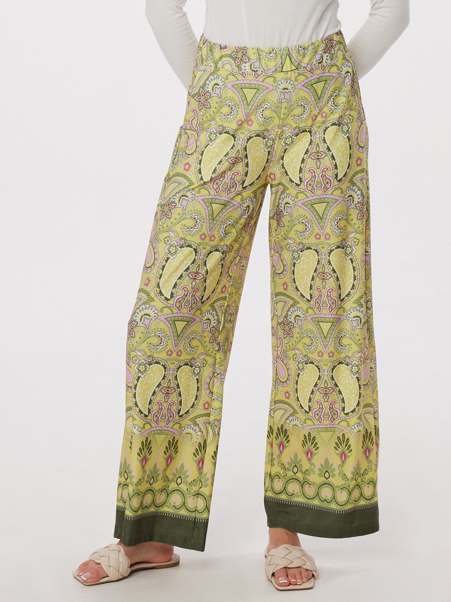 MIALUSSO Palazzohose Relaxhose mit Allover Paisley Druck