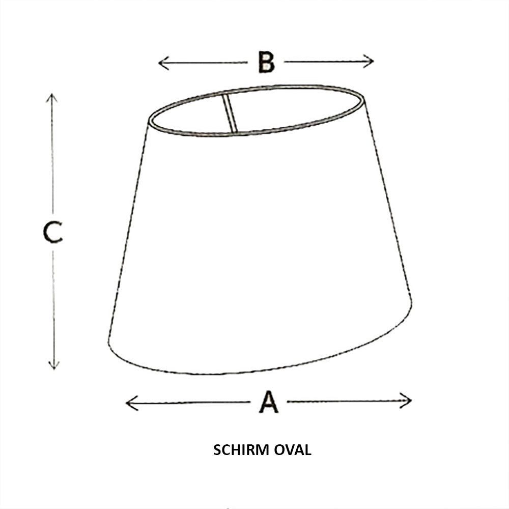 Dirk Davids Leuchten GmbH Lampenschirm Lampenschirm Oval Creme Gold Soutache 25-15-16 Nippel Loch 13mm Oben