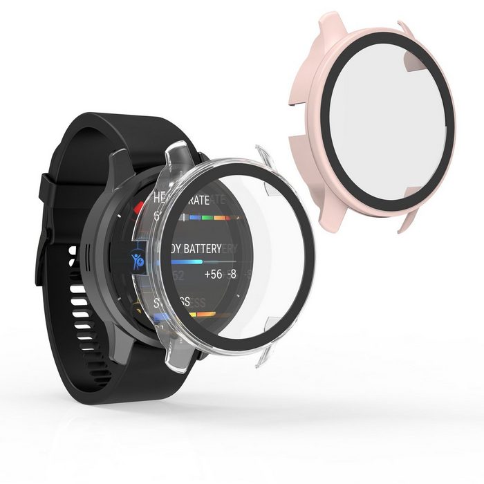 kwmobile Smartwatch-Hülle 2x Hülle für Garmin Venu 2 Plus Fullbody Fitnesstracker Glas Cover Case Schutzhülle Set