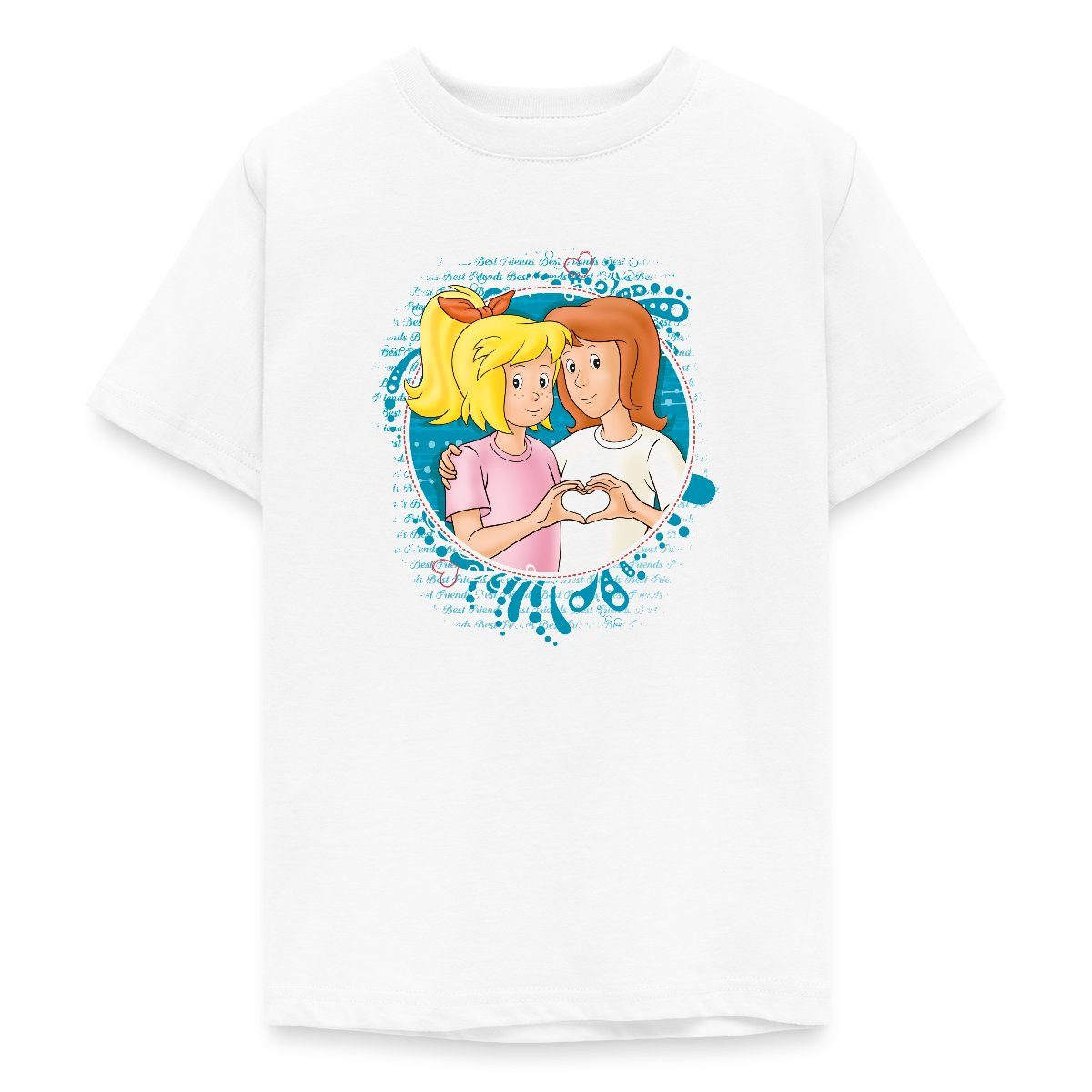 Spreadshirt T-Shirt Bibi Und Tina Zeichen Der Freundschaft Herz Teenager T-Shirt (1-tlg)