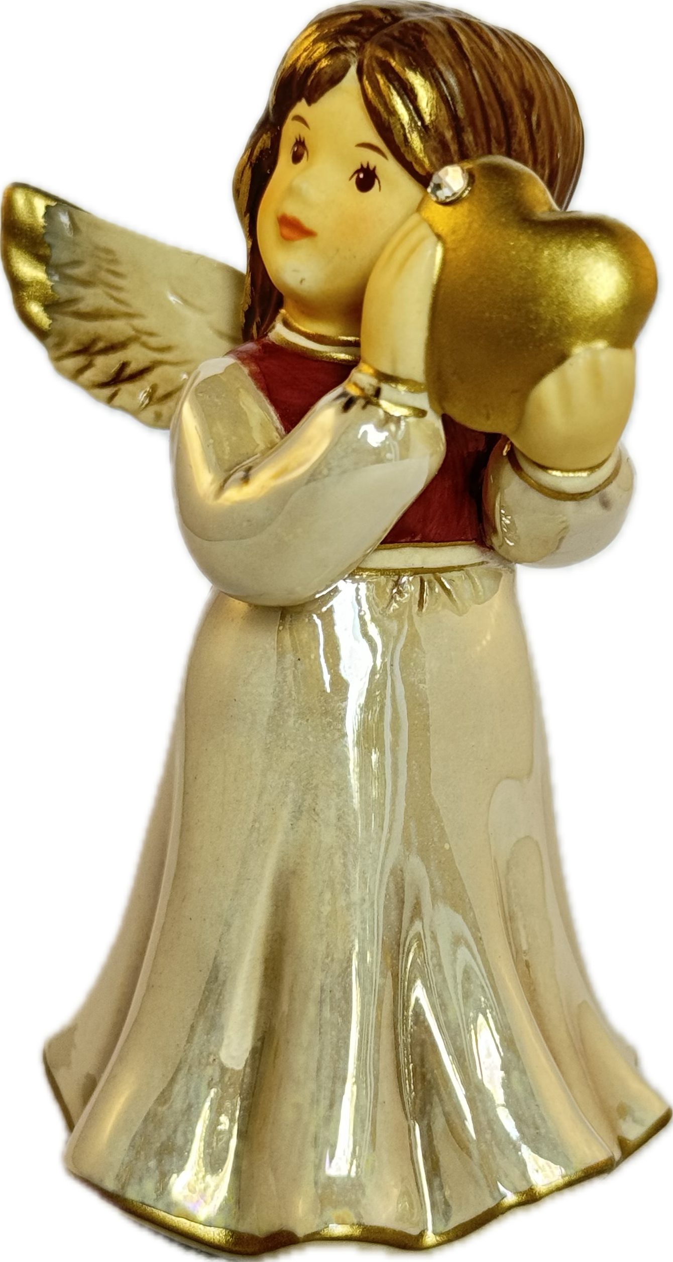 Engelfigur mit Schutzengel Goebel Himmlischer mit Herz Herz-perlmutt, Kristallstein