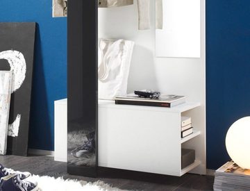 expendio Garderobe Smart, Kompaktgarderobe Kleiderstange und Spiegel 75x200x33 cm weiß anthrazit