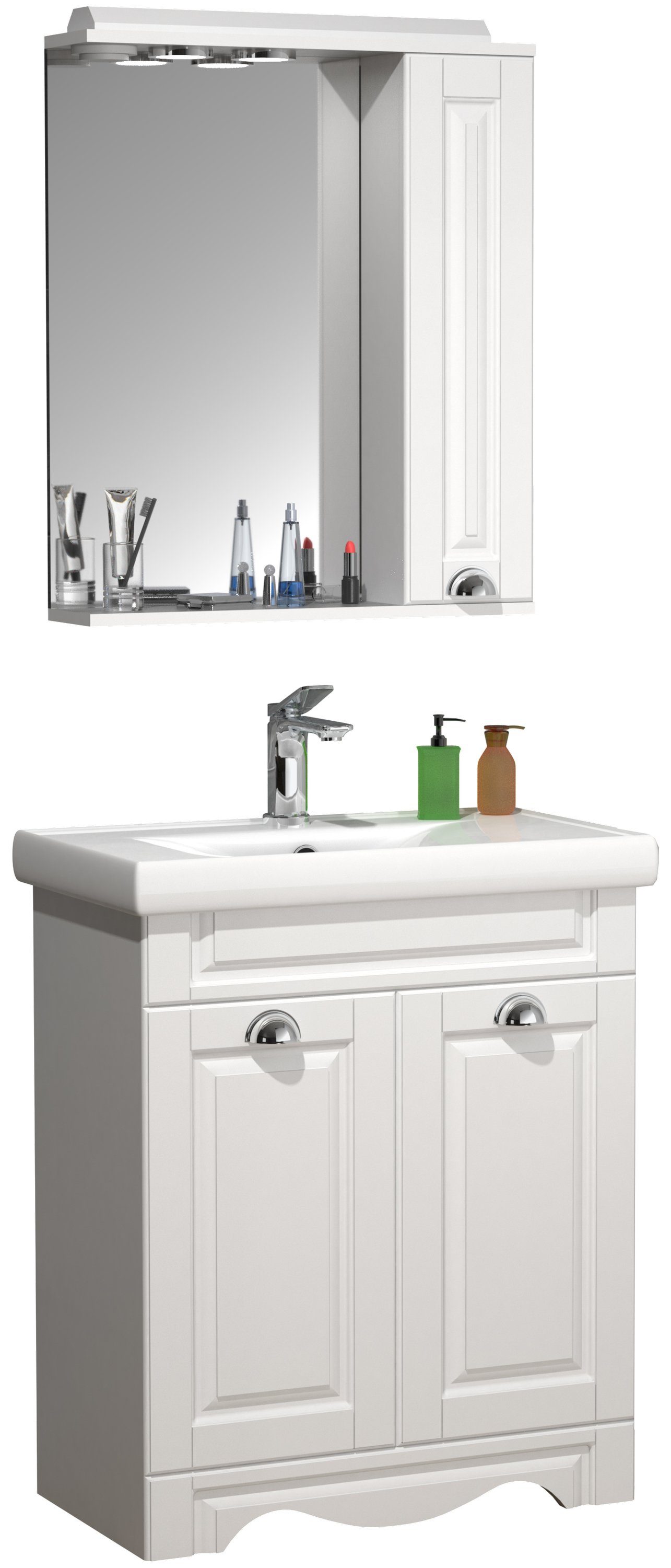 VCM Waschtisch 3 teilig Badmöbel-Set Waschplatz Casalo (Set, 3-St., 1x Unterschrank 1x Waschbecken 1x Spiegelschrank)