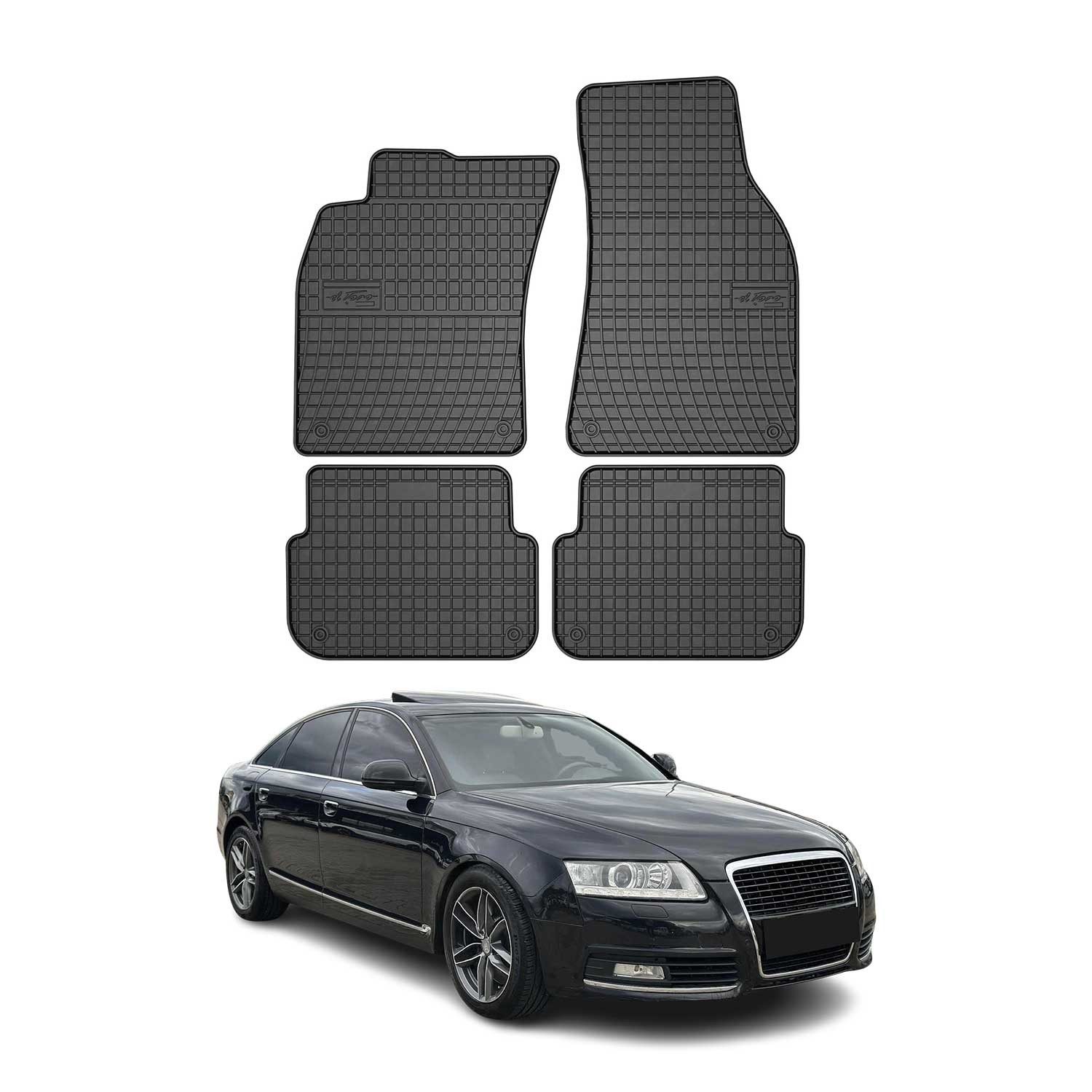 OMAC Auto-Fußmatten für Audi A6 C6 Stufenheck Allroad Avant 04-08 PRE FL 4x (4 St), Antirutsch,Wasserfest,Einfache Installation