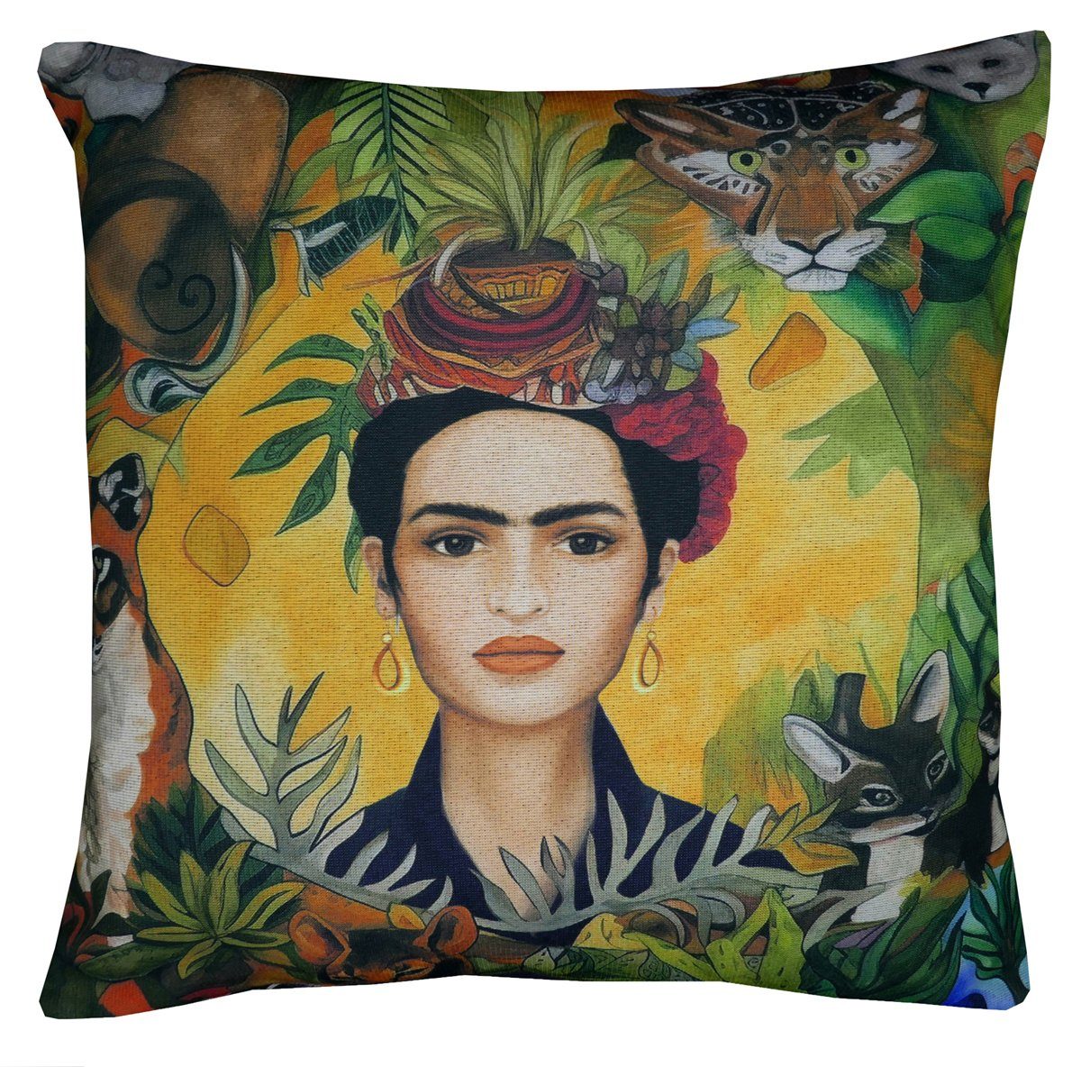 HOSSNER - HOMECOLLECTION Kissenbezüge Dschungel, (1 Stück), Druckmotiv