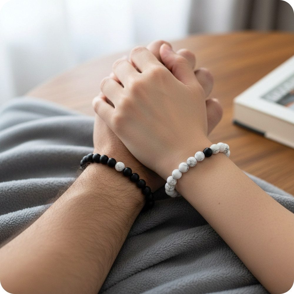 YouBella Armband Perlenarmband Set – Elastisch – Nickelfrei & Hautfreundlich (Armband-Set, Elastisches Perlenarmband aus Natursteinen für Damen & Herren), Nicke – Bild 3 von 5