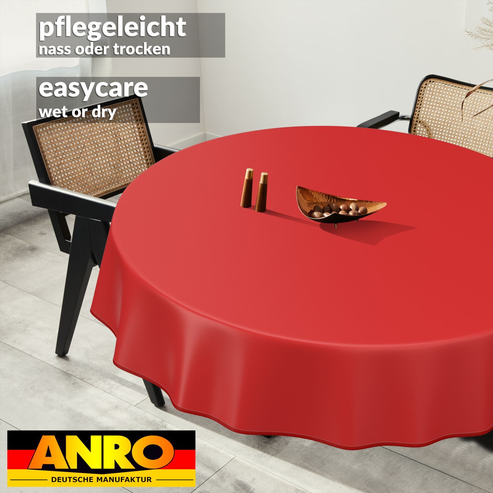 ANRO Tischdecke abwaschbar Wachstuch-Tischdecke Gartentischdecke (Einzelstü günstig online kaufen