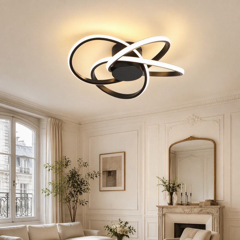 BlingBin LED Deckenleuchte Deckenlampe 37W Moderne 3000K Warmweiß Decken-Lampe, Warmweiß, LED fest integriert, Wohnzimmer Schlafzimmer Arbeitszimmer Esszimmer D – Bild 2 von 5