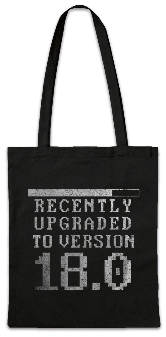 Beuteltasche Recently Upgraded To Version 18.0 Stofftasche Geburtstag 18. Birthday