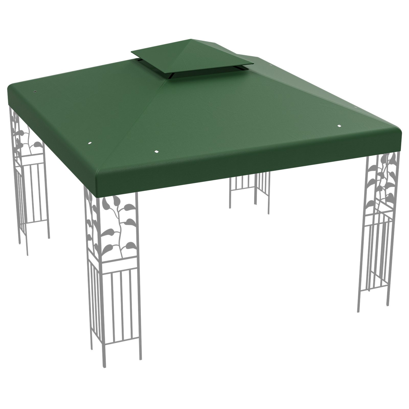 KOMFOTTEU Pavillon-Ersatzdach 3x3 m, Wasserabweisend, Doppeldach, Mehrfarbe günstig online kaufen