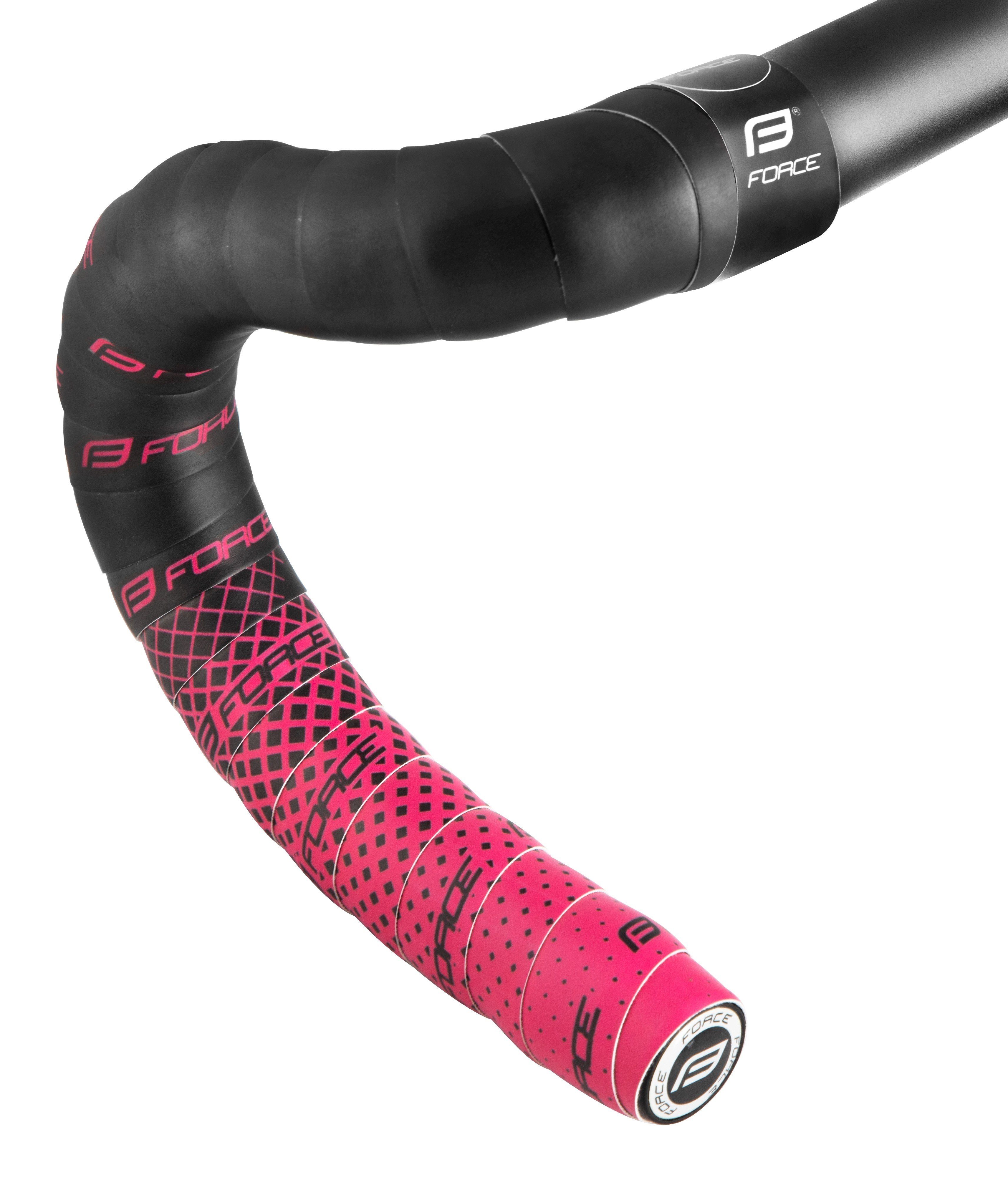 FORCE Fahrradlenkergriff Lenkerbänder FORCE EVA DUAL, schwarz-rosa