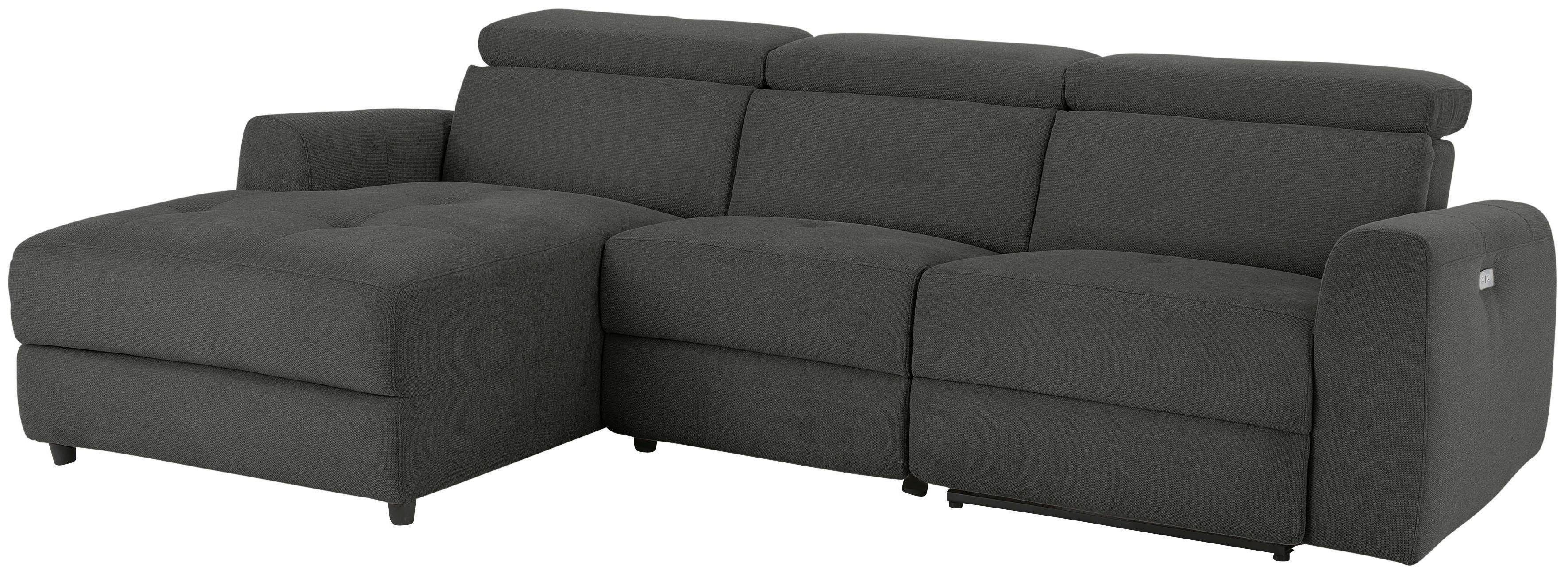 Home affaire Ecksofa Sentrano, L-Form, 275 cm, man. o. elektr. Relaxfunktion und USB/Kopfverstellung