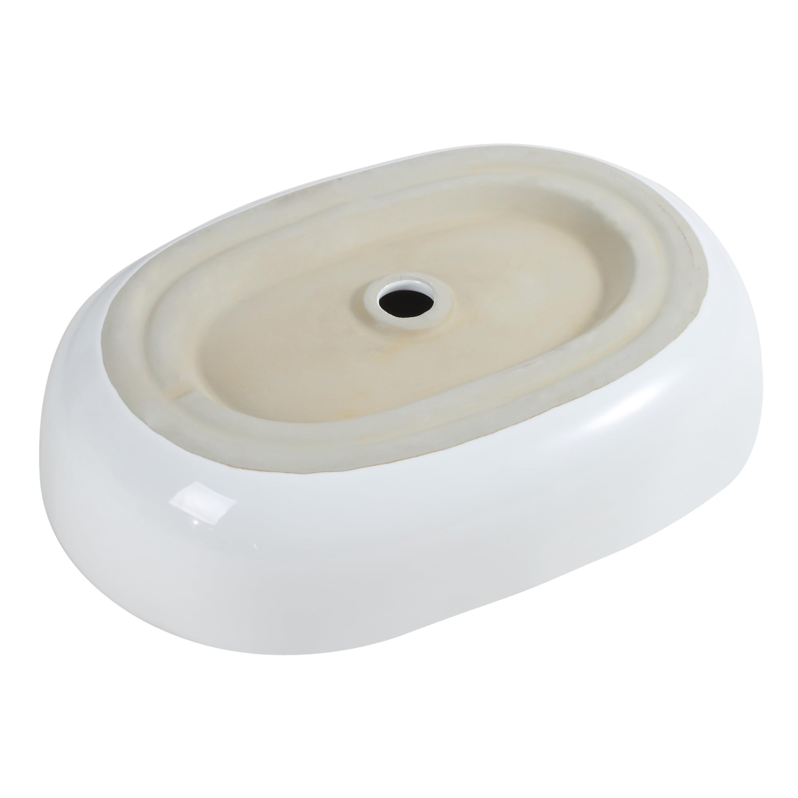 HOROW Waschbecken Aufsatzwaschbecken Oval - Waschbecken Bad - Waschbecken G günstig online kaufen