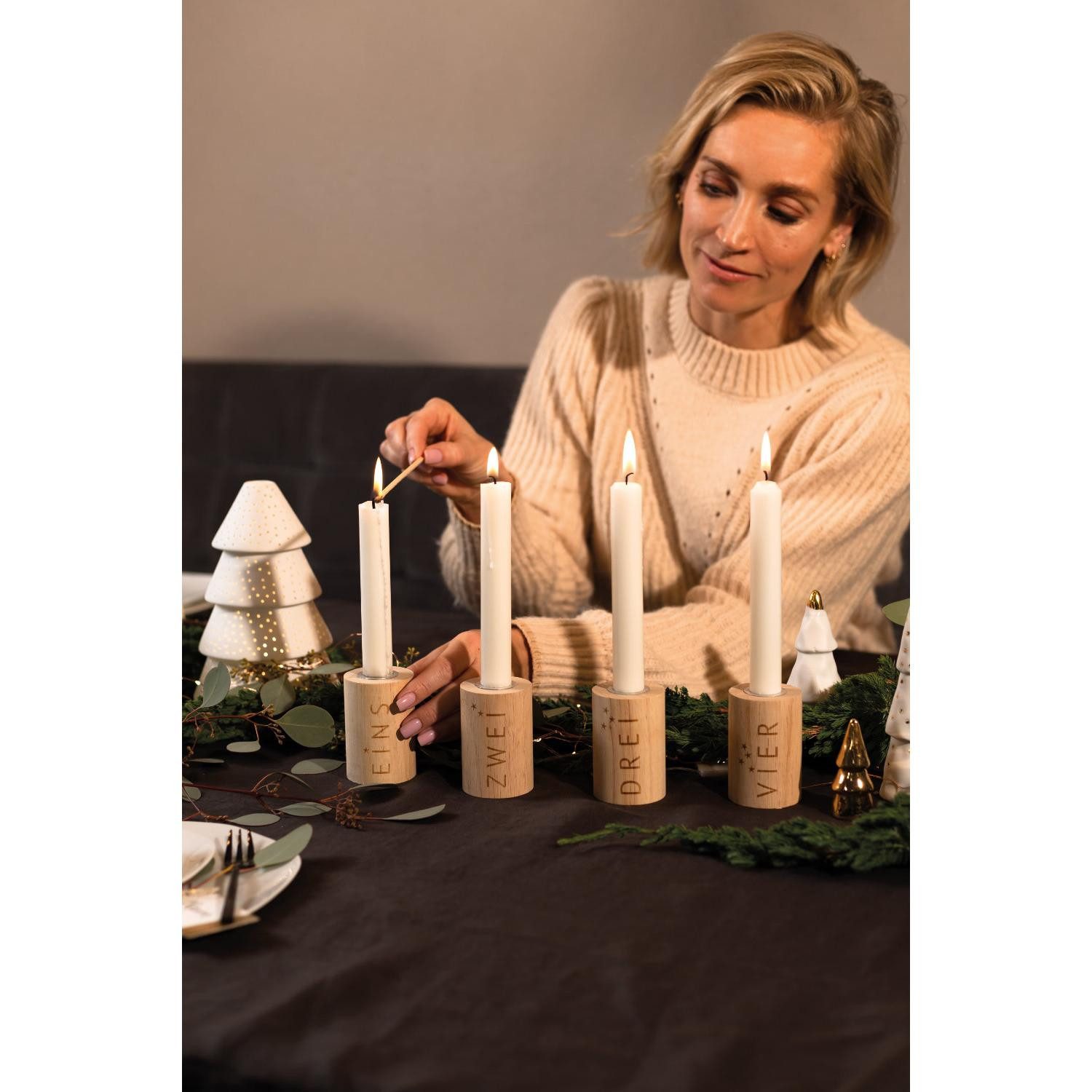 Räder Windlicht Design Kerzenhalter Tannenlicht Weiß günstig online kaufen