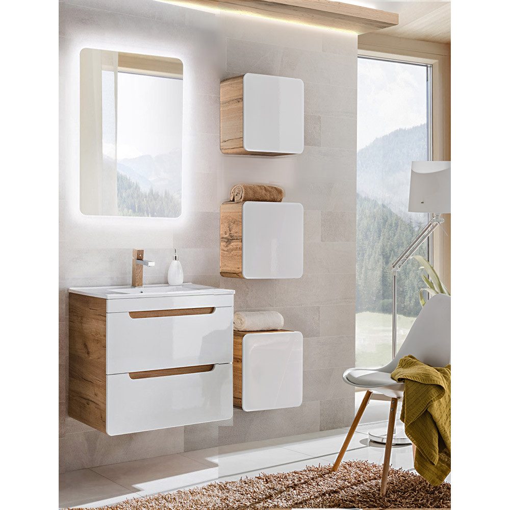 Lomadox Badmöbel-Set LUTON-56, (Spar-Set, 5-St), Eiche günstig online kaufen