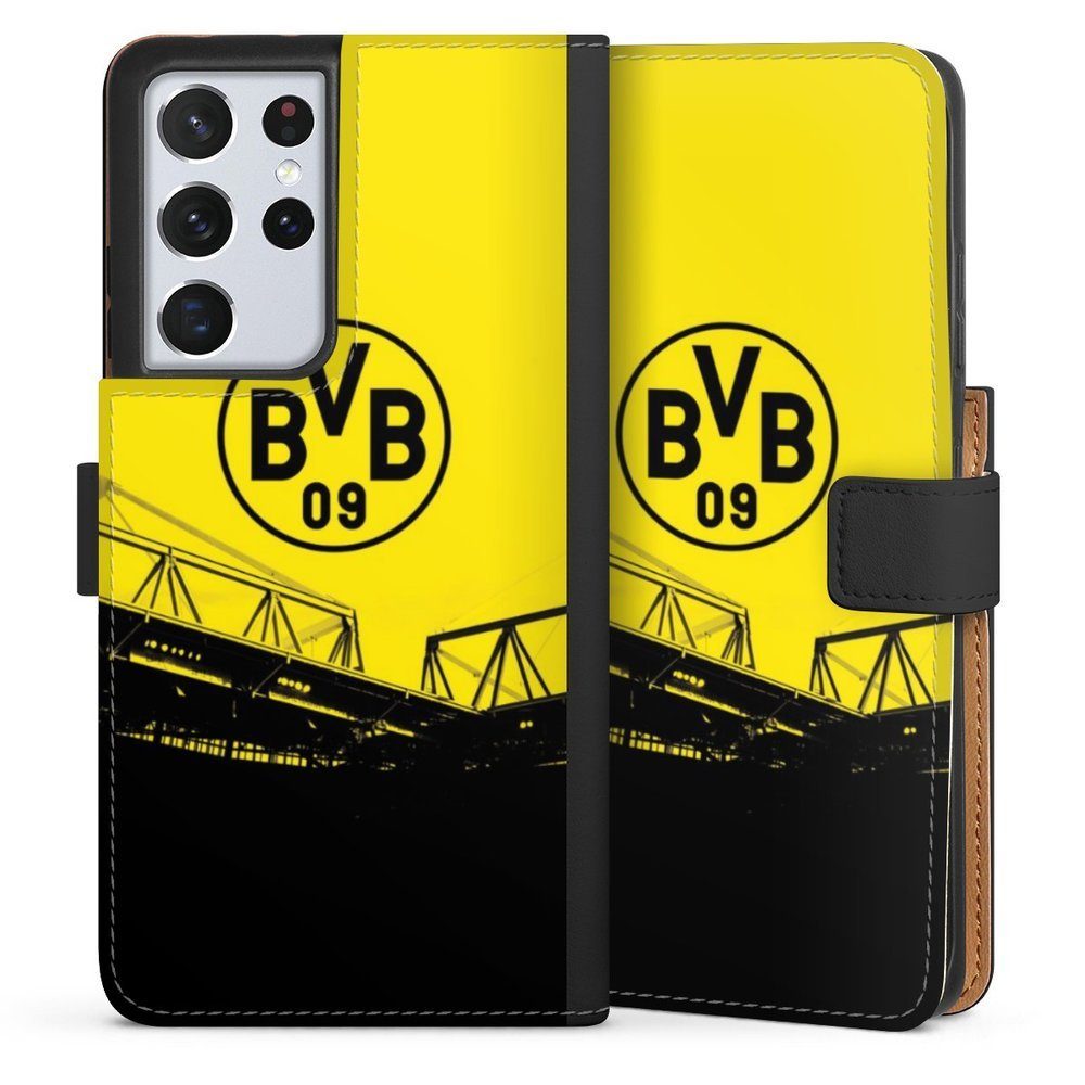 DeinDesign Handyhülle Borussia Dortmund BVB Fanartikel Stadion Schwarz-Gelb  - BVB, Samsung Galaxy S21 Ultra 5G Hülle Handy Flip Case Wallet Cover