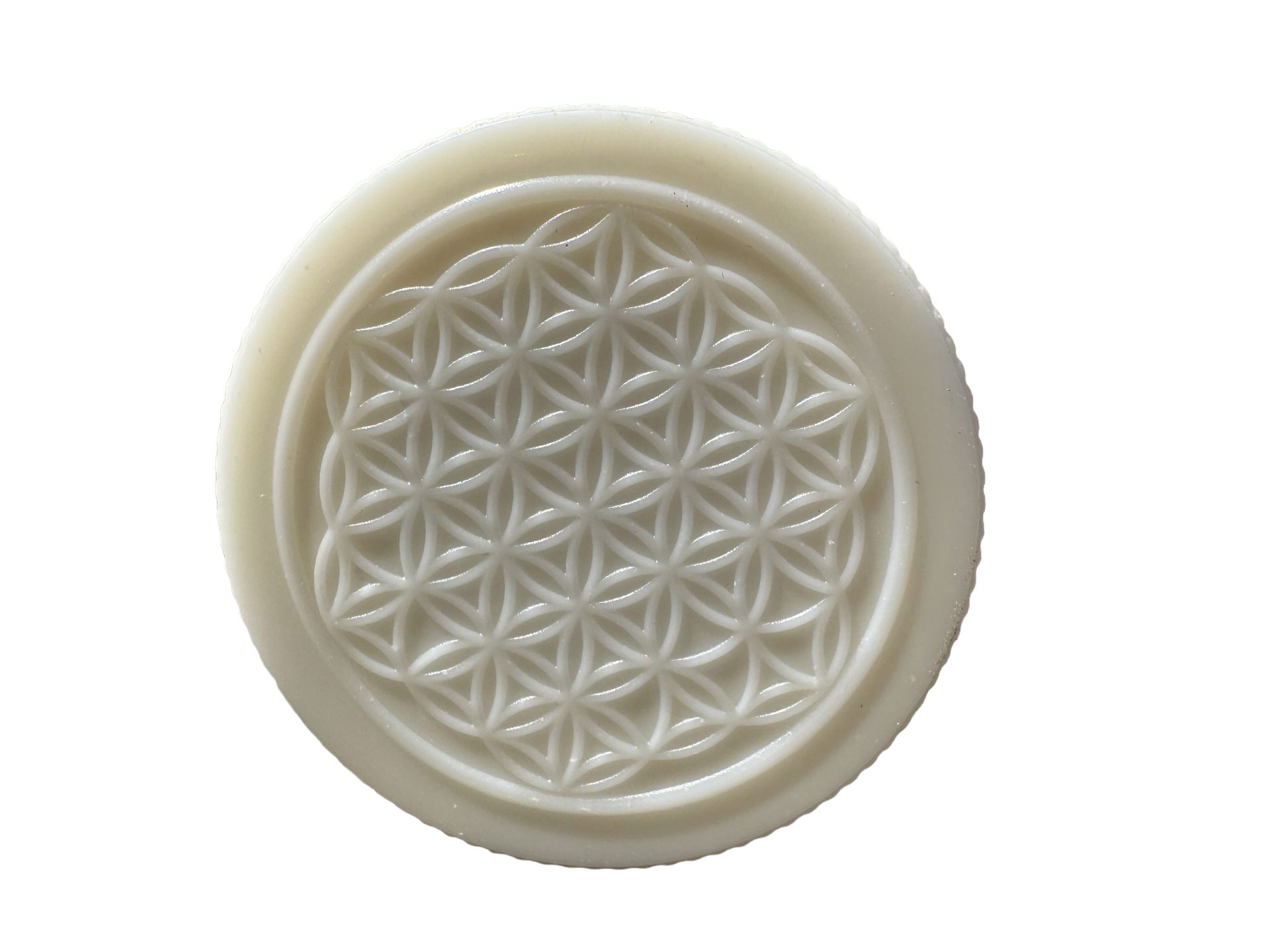 Natures-Design Deckel aus Biokunststoff für Trinkflaschen mit großer Öffnung, mit eingeprägter Blume des Lebens im Deckel