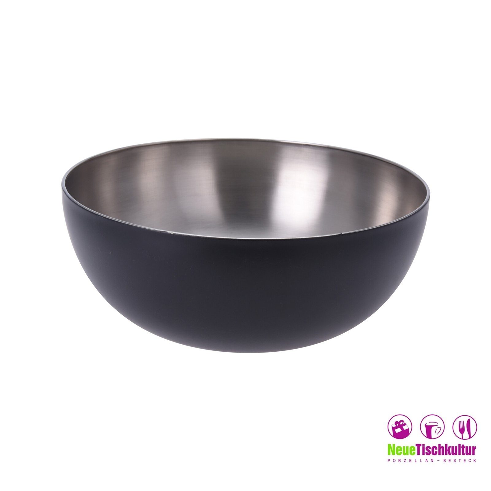 Neuetischkultur Dekoschale Schale Edelstahl Schwarz-Silber (1 günstig online kaufen