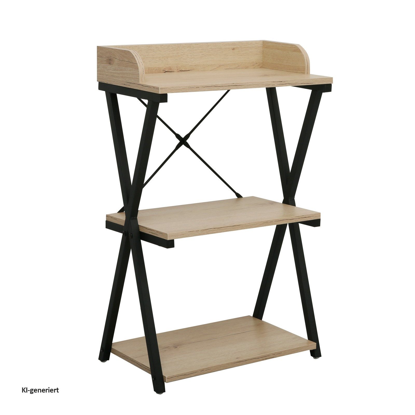 HTI-Living Standregal Regal Cedrik mit 3 Regalfächern Artisaneiche-Schwarz, Stück 1-tlg. – Bild 2 von 4