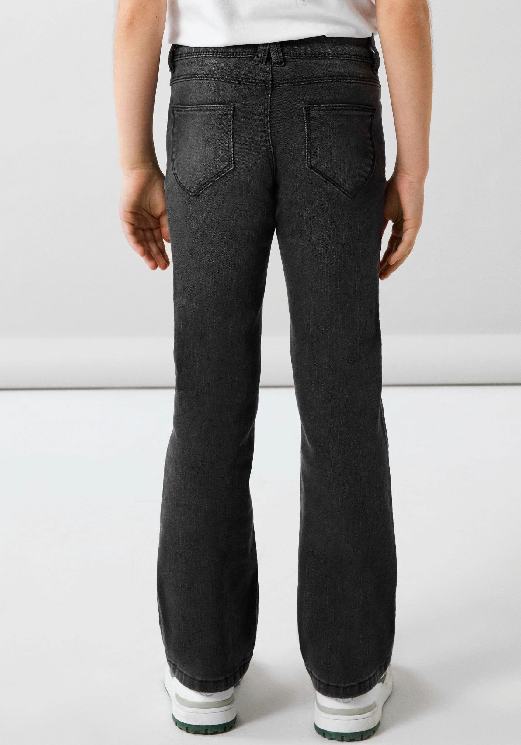 Name mit 1142-AU Bootcut-Jeans JEANS dark SKINNY denim It NKFPOLLY grey NOOS BOOT Stretch