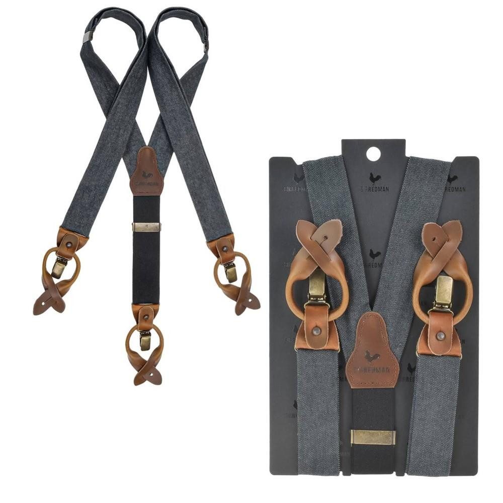 Sir Redman Hosenträger Work Holländer Y-Form Leder, 35mm Trägerbreite, 130c günstig online kaufen