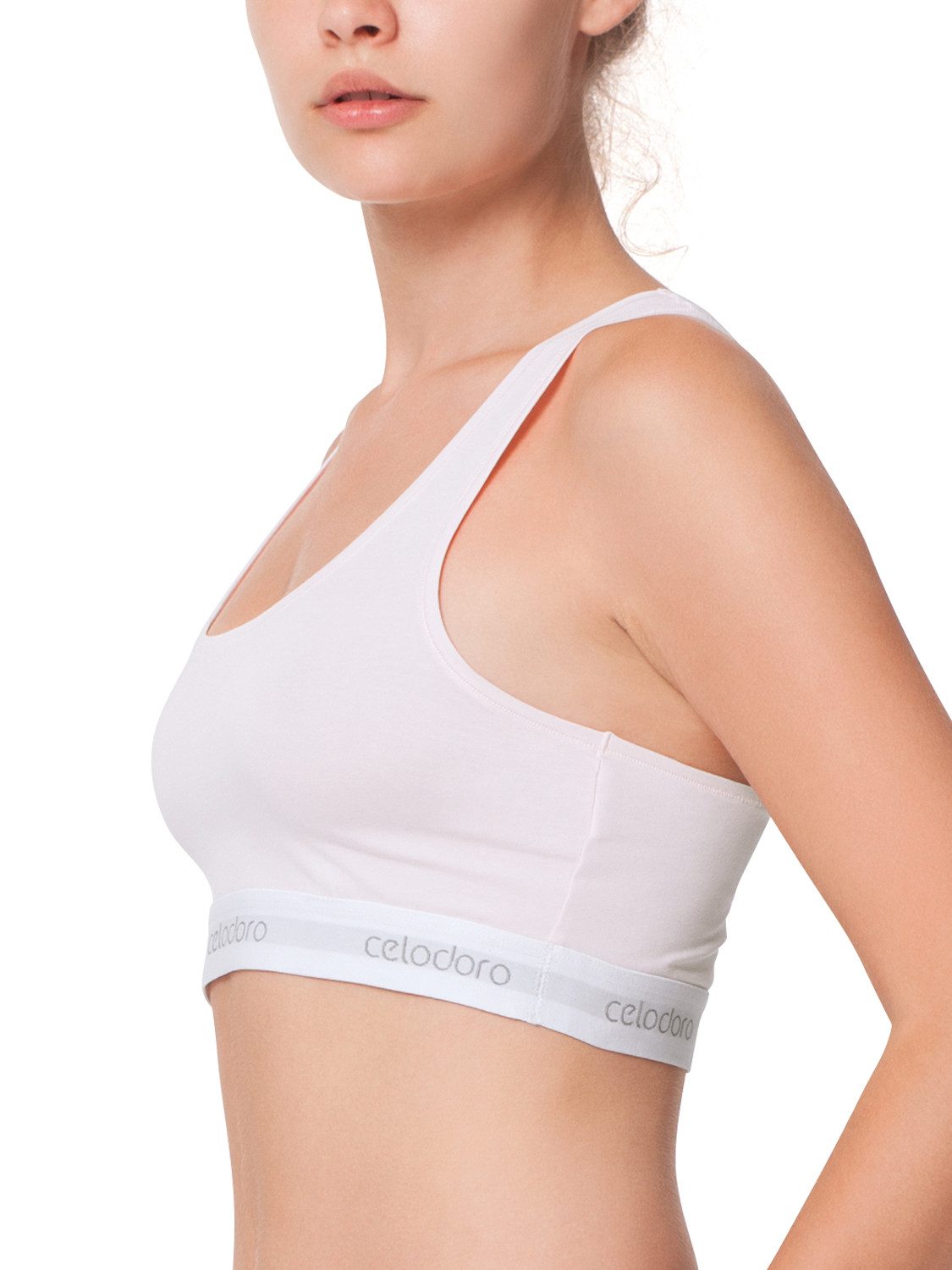 celodoro Bustier Bustier mit Webgummi-Bund - Sport Bra Top mit Markenlogo